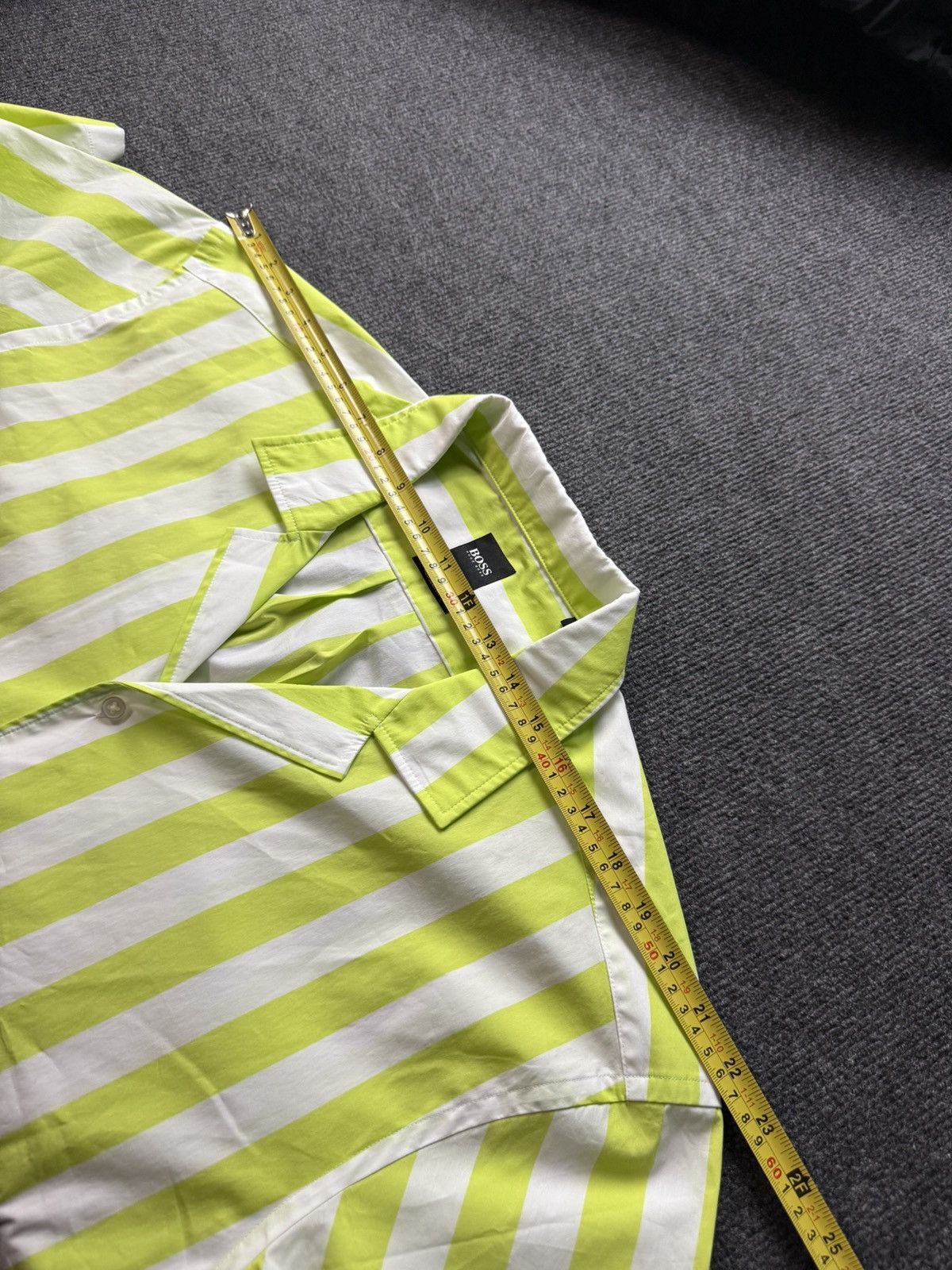 Hugo Boss Luxury 00s BOSS Hugo Boss Lollo Stripe Shirt XL Neon Size US XL / EU 56 / 4 - 15 Thumbnail