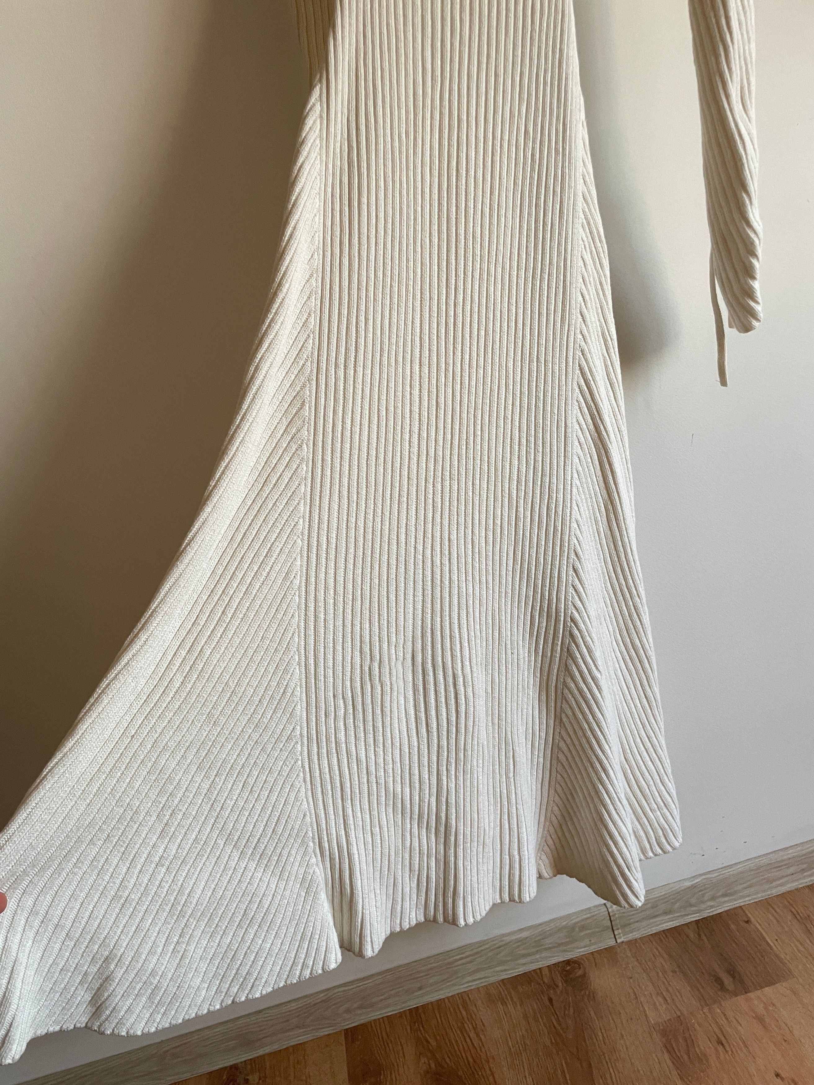 Maje Maje Rafaela Cotton/Wool Ribbed Lace-up Sleeve Maxi Dress Size S / US 4 / IT 40 - 8 Thumbnail