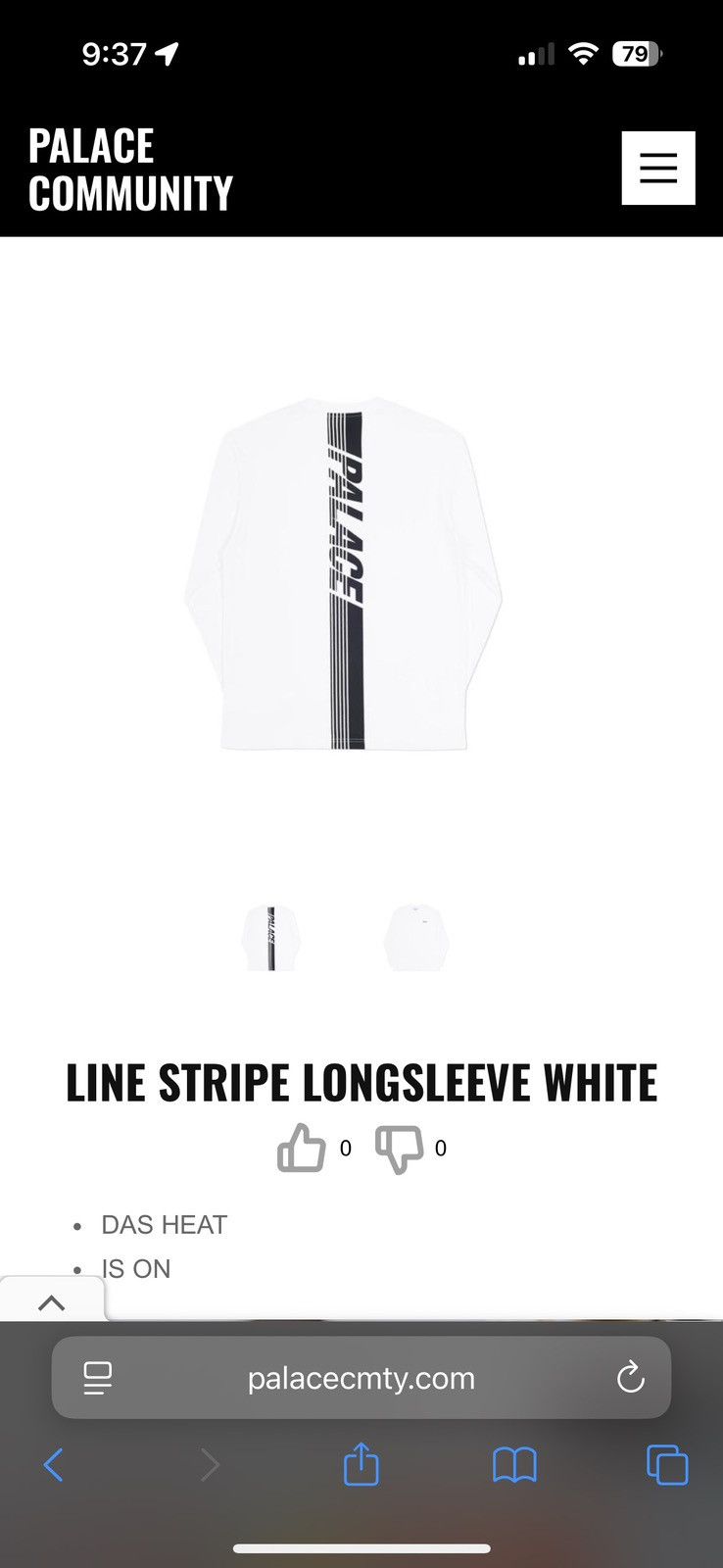 Palace Palace Line Stripe Longsleeve T-Shirt White Size Medium Size US M / EU 48-50 / 2 - 8 Thumbnail