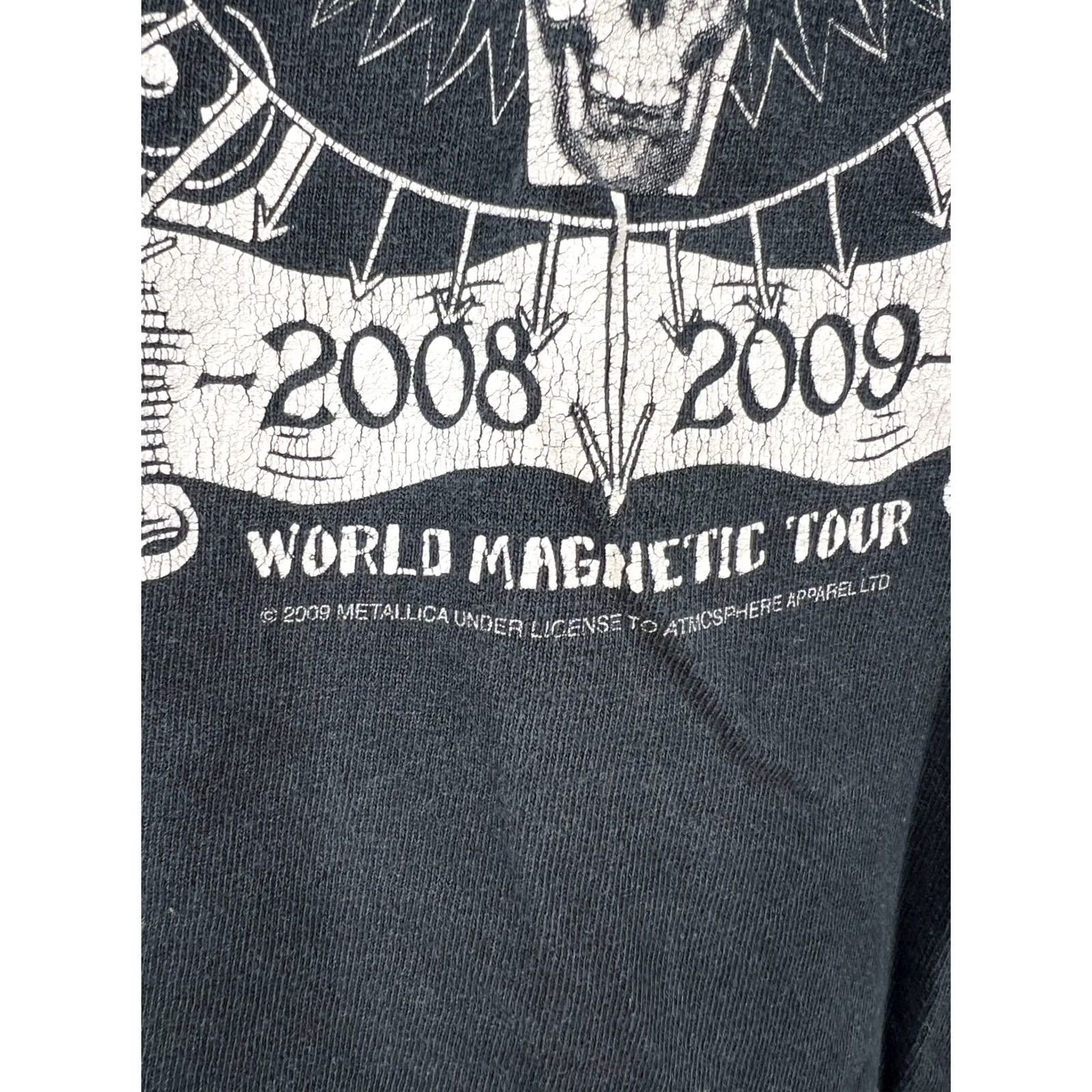 Gildan Metallica World Magnetic Tour 2008–2009 Band T-Shirt Rock Black Size L Size US L / EU 52-54 / 3 - 4 Thumbnail