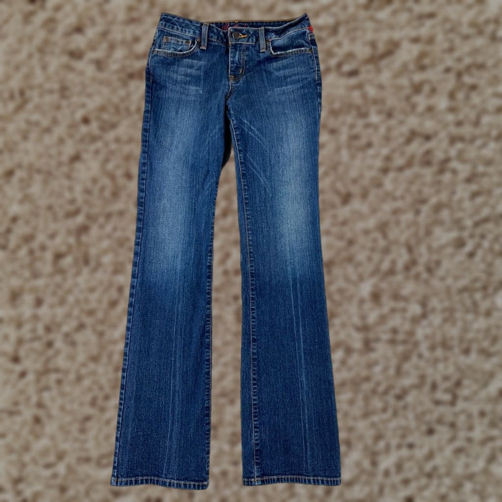 Vintage Outlooks Jeans Womens 3 L Blue Denim Bootcut Cotton Blend Stretch Low Rise Size 26" / US 2 / IT 38 - 1 Thumbnail