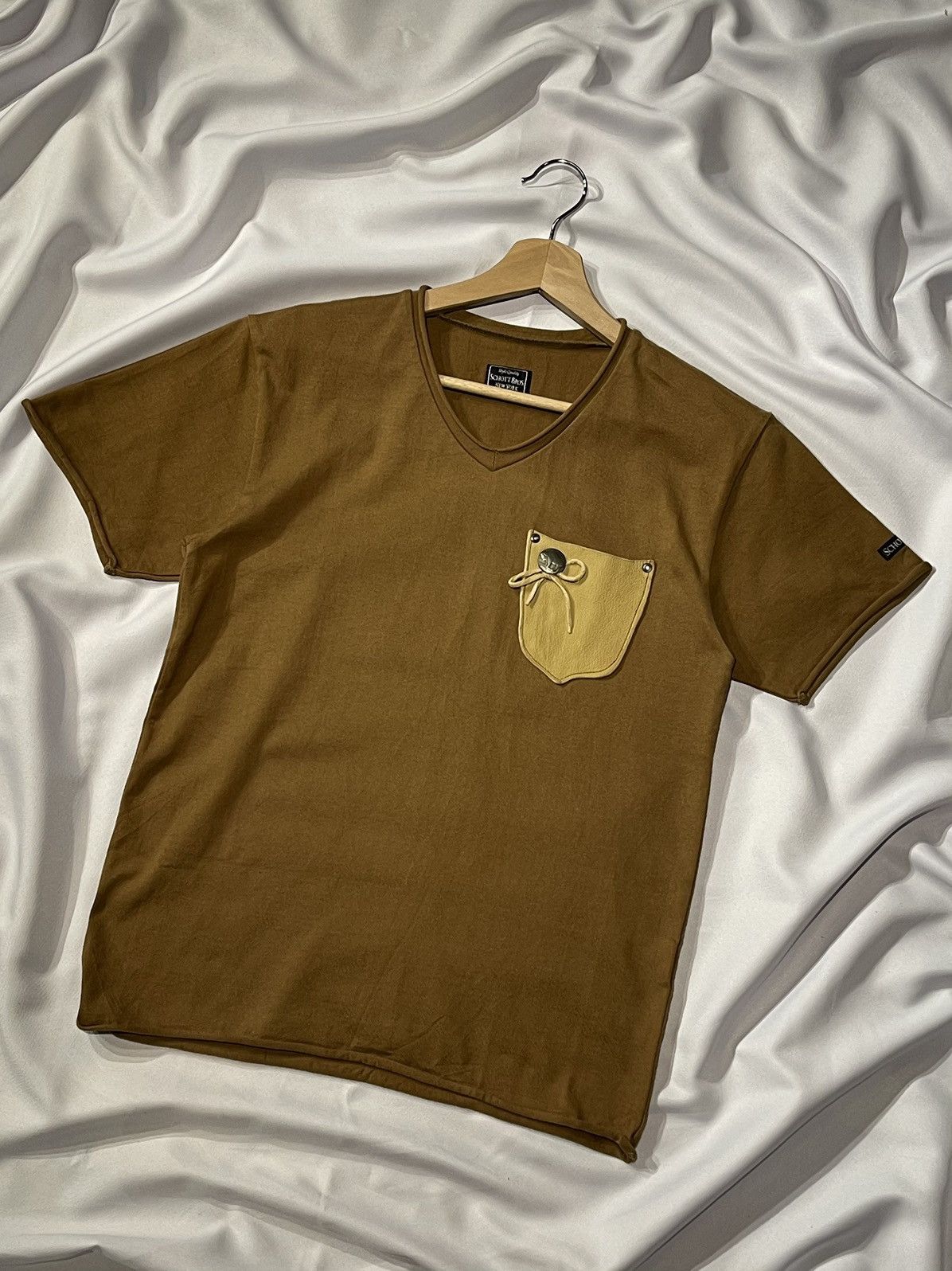 Schott × Vintage Schott short deer leather pocket tee native concho khaki Size US S / EU 44-46 / 1 - 2 Thumbnail