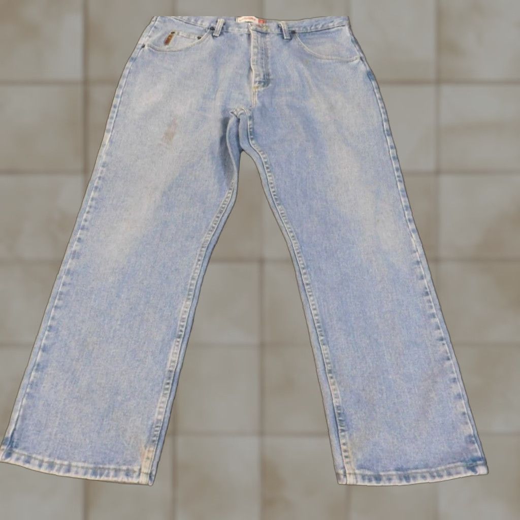Wrangler Wrangler Jeans Mens 36x29 Blue Premium Light Wash Straight Vintage MGW20 Workwear Size US 36 / EU 52 - 1 Thumbnail
