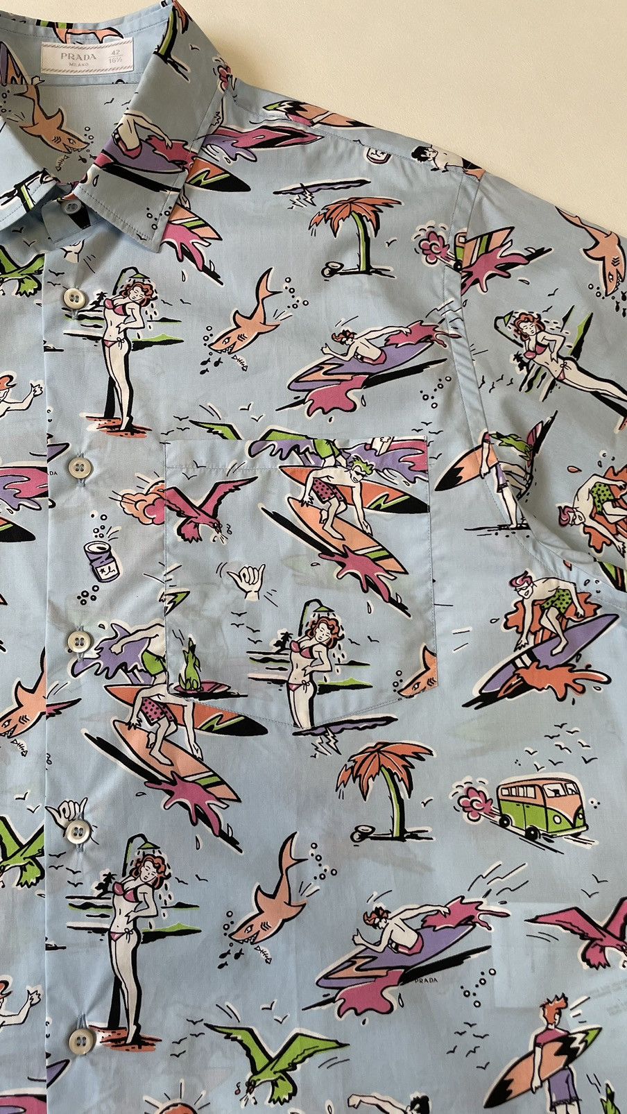 Prada S/S 12 ‘Surf’ Print Short Sleeve Shirt Size US L / EU 52-54 / 3 - 5 Thumbnail