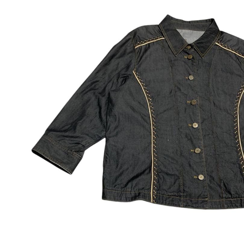 Japanese Brand Vintage Japanese Bruno Piatelli Denim Flannel Shirt Jacket Size US M / EU 48-50 / 2 - 2 Thumbnail