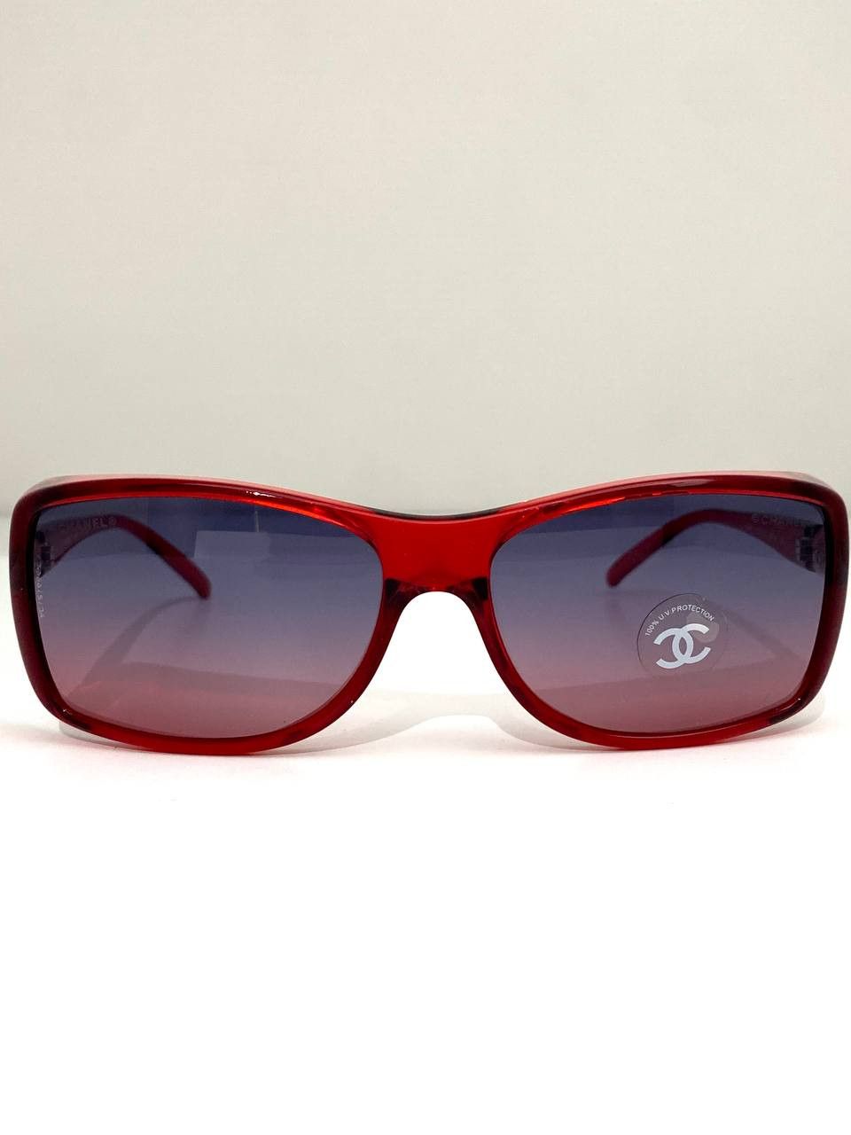 Chanel Chanel CC Logo Shield Oversized Vintage Red Sunglasses Y2K Size ONE SIZE - 9 Thumbnail