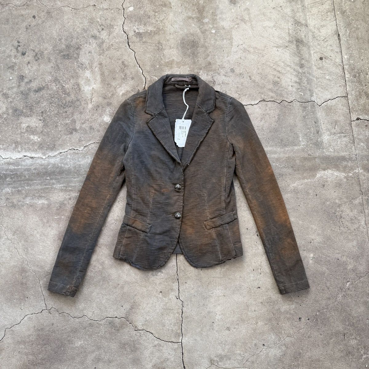 20471120 IMP deluxe Brown Washed Cotton Blazer Jacket Size M / US 6-8 / IT 42-44 - 1 Thumbnail