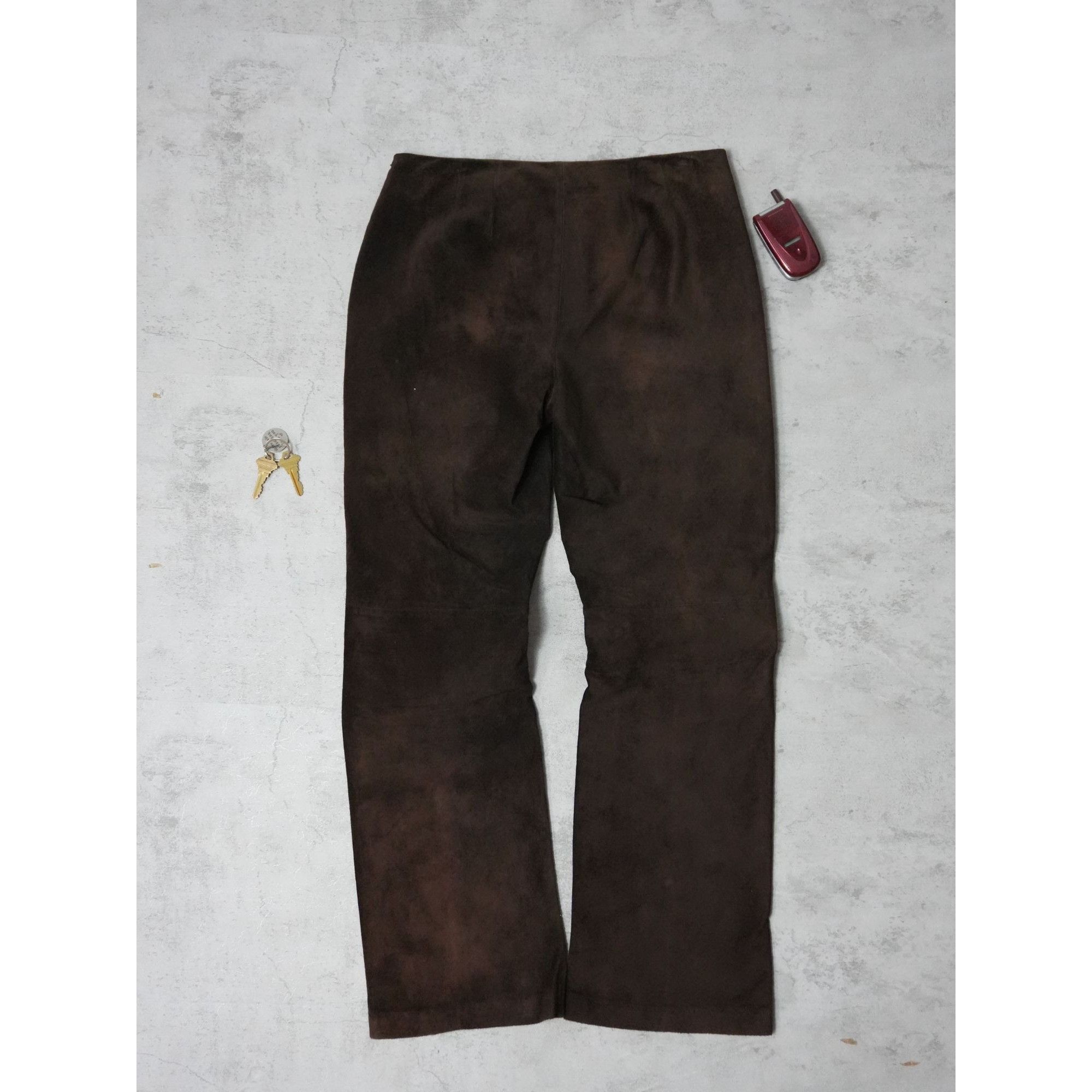 Other Y2k Apostrophe Leather Brown Suede Pants Size US 34 / EU 50 - 1 Thumbnail