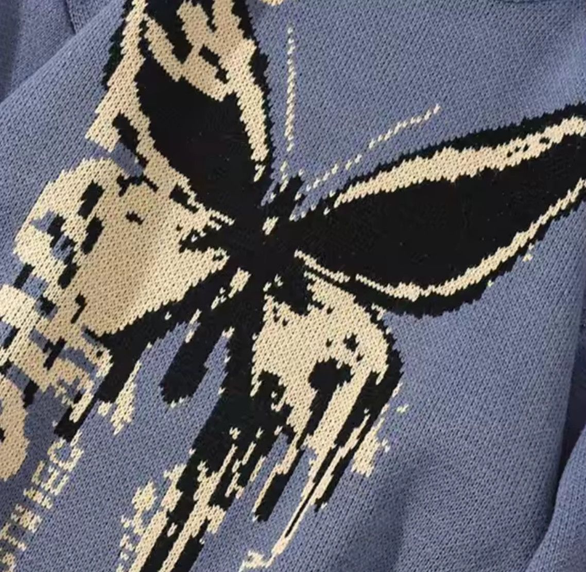 Japanese Brand Gothic Y2K Anime Butterfly Jacquard Pullover Knit Sweater Size US XL / EU 56 / 4 - 4 Thumbnail