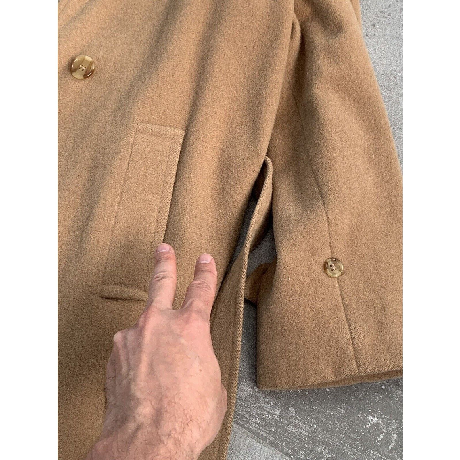 Burberry × Vintage Women's BURBERRYS CAMEL HAIR Wool Trench Coat Jacket UK 12 M Size M / US 6-8 / IT 42-44 - 22 Thumbnail