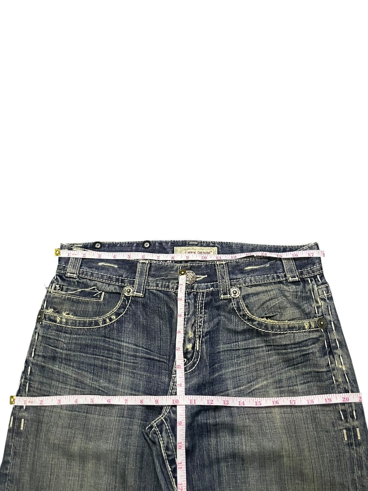 Fubu Vintage Japanese Brand Mud Wash Embroidered Baggy Jeans Size 35" - 6 Thumbnail