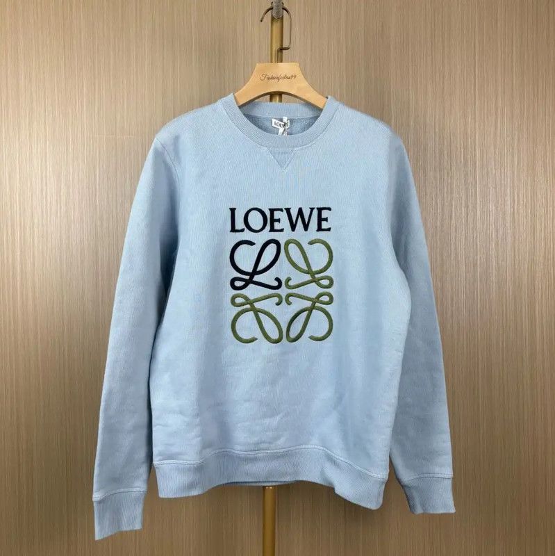 Loewe Loewe Spring Blue Cotton Knit Sweater 0089 Size S / US 4 / IT 40 - 1 Thumbnail