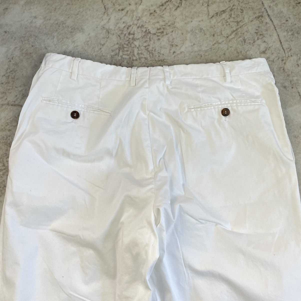 Canali × Designer Canali Oldmoney White Stretch Baggy Trousers Size US 37 - 13 Thumbnail