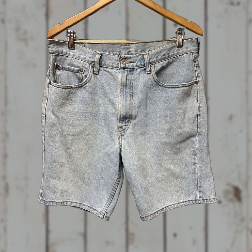 Levi's VINTAGE Levi's 505 Shorts Men 34 Blue Denim Jorts Regular Fit Chino Straight Fit 34 Blue Casual Mens Regular Distressed No Size US 34 / EU 50 - 1 Thumbnail