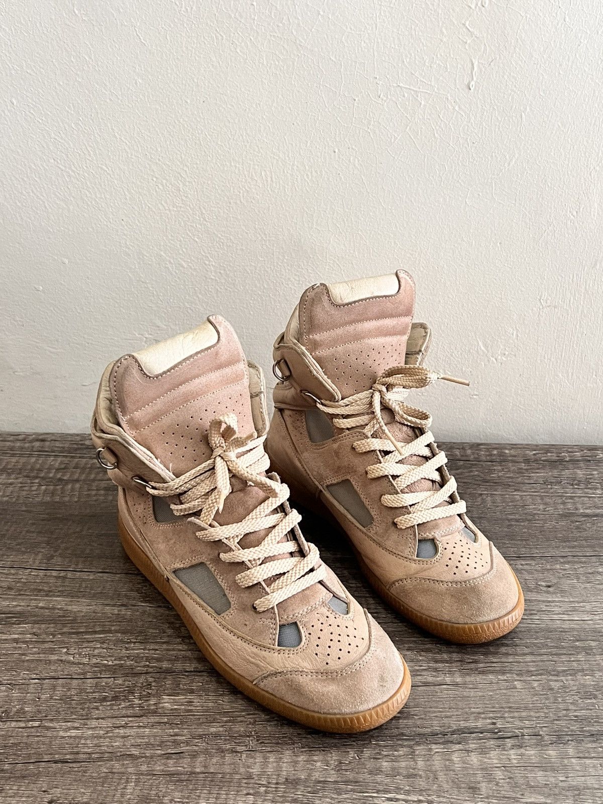 Maison Margiela Leather-Mesh Paneled Sneaks Size US 6 / IT 36 - 3 Thumbnail