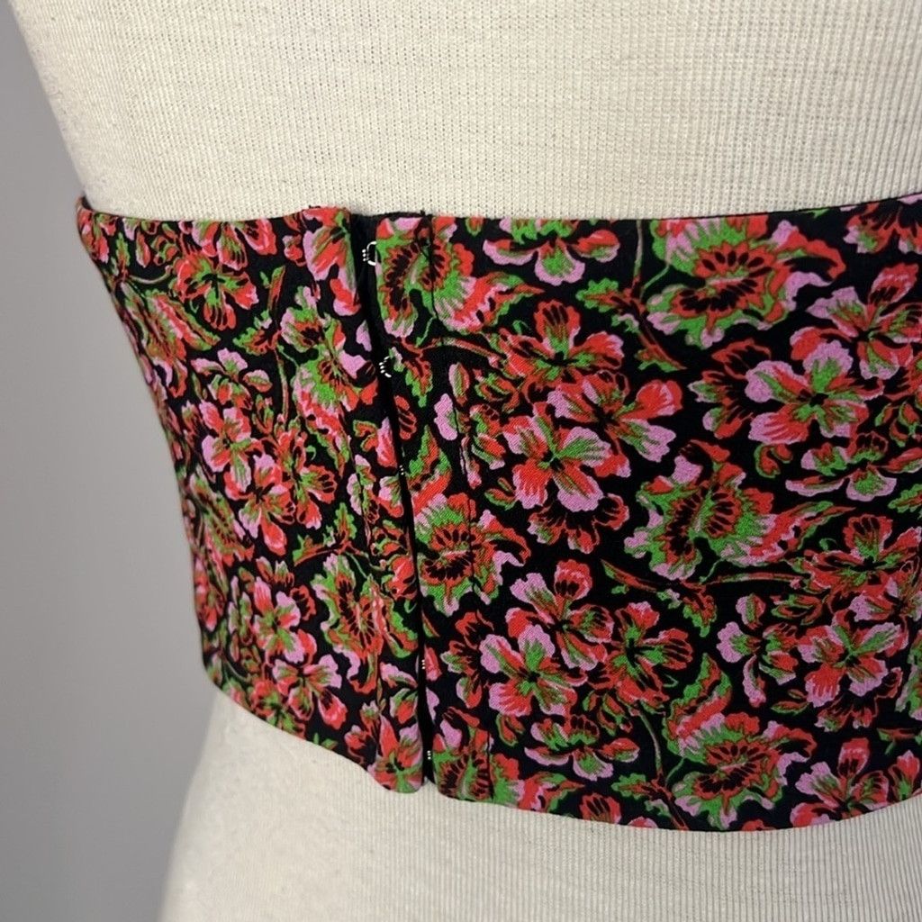 Zara Zara Women's Black and Pink Floral Corset Size M / US 6-8 / IT 42-44 - 4 Thumbnail
