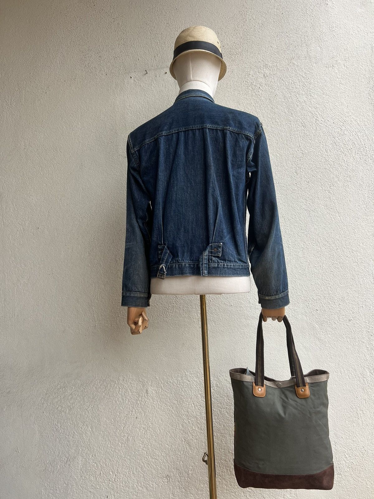 MasterPiece VTG Masterpiece Japan Fade Stains Canvas Leather Tote Bag Size ONE SIZE - 4 Thumbnail