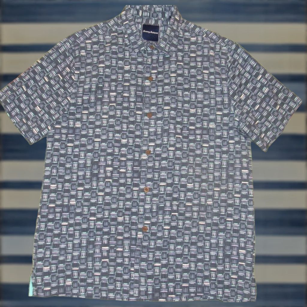 Tommy Bahama TOMMY BAHAMA Blue Printed Silk Polyester Blend Short Sleeve Hawaiian Shirt M Mens Size US M / EU 48-50 / 2 - 1 Thumbnail
