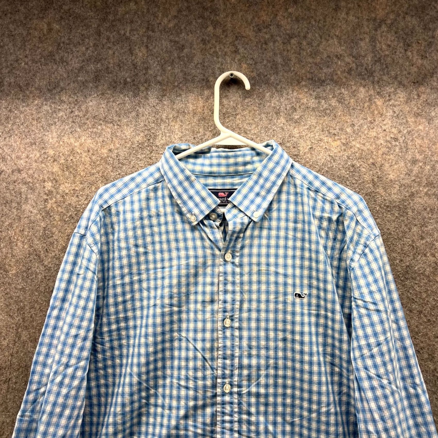 Vineyard Vines Vineyard Vines Shirt Men XL Blue Gingham Button-Down Collar Long Sleeve Size US XL / EU 56 / 4 - 3 Thumbnail