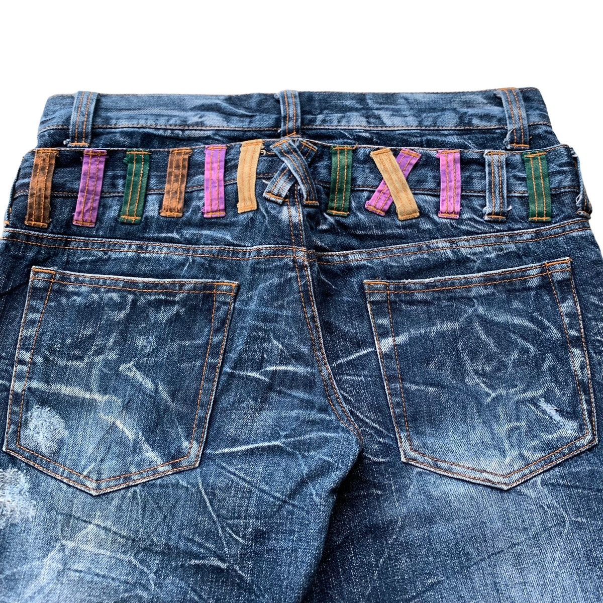 Japanese Brand Rare Japanese Brand Nylaus Double Waist Distressed Jeans Size US 30 / EU 46 - 8 Thumbnail