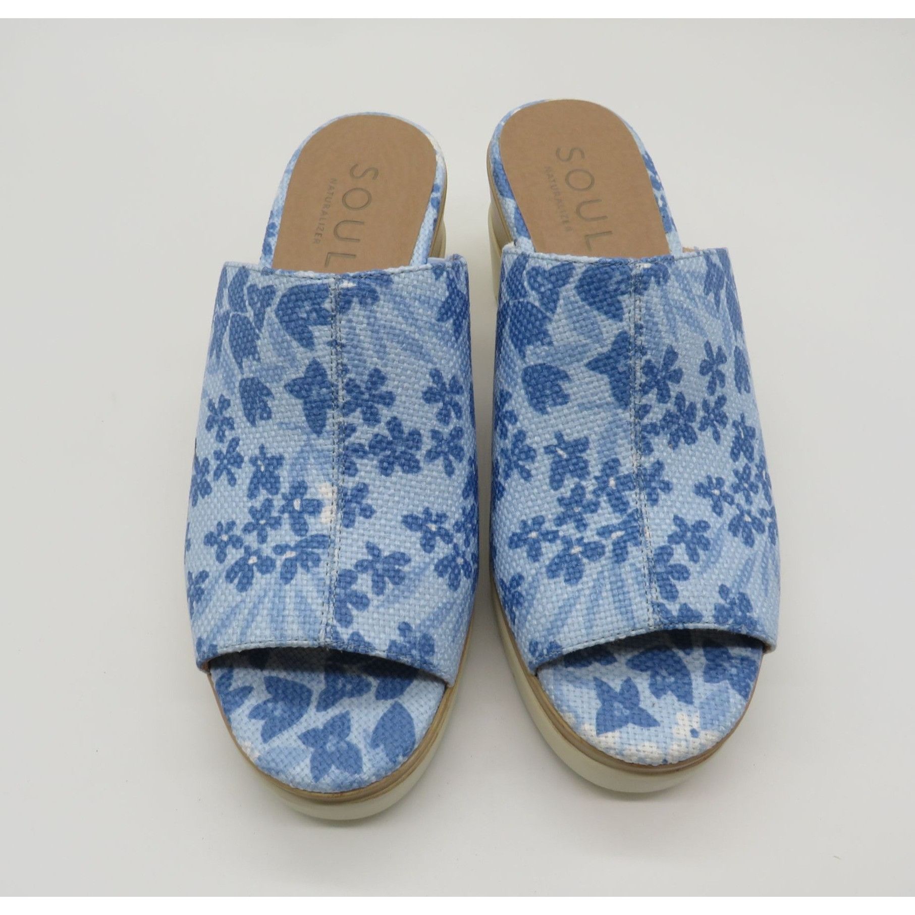 Other Soul Naturalizer Women's Blue Floral Print Wedge Sandals 9.5 Size US 9.5 / IT 39.5 - 2 Thumbnail