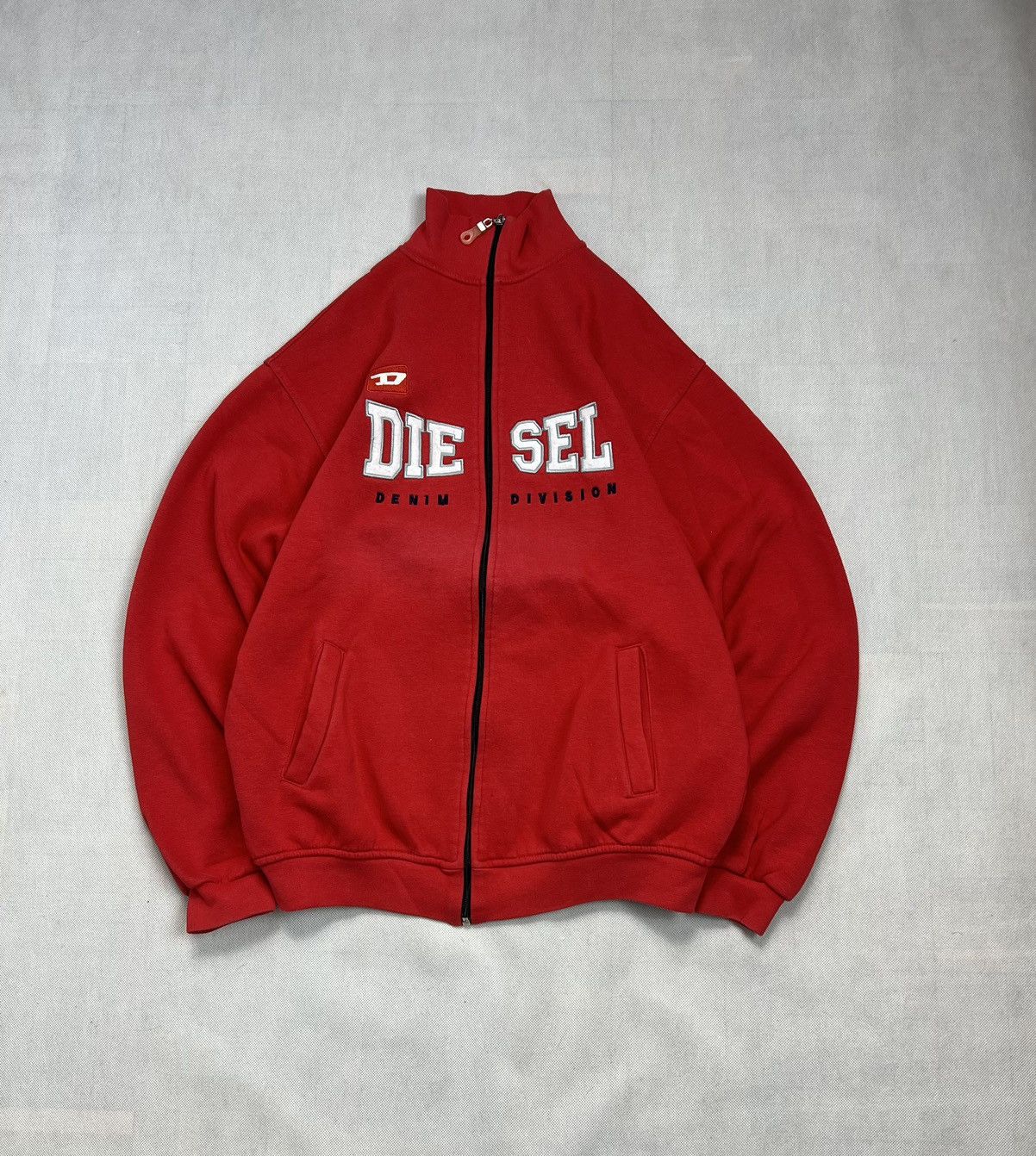 Diesel × Vintage Sweatshirt Diesel Denim Division Vintage 90s zipped spellout Size US XL / EU 56 / 4 - 1 Thumbnail