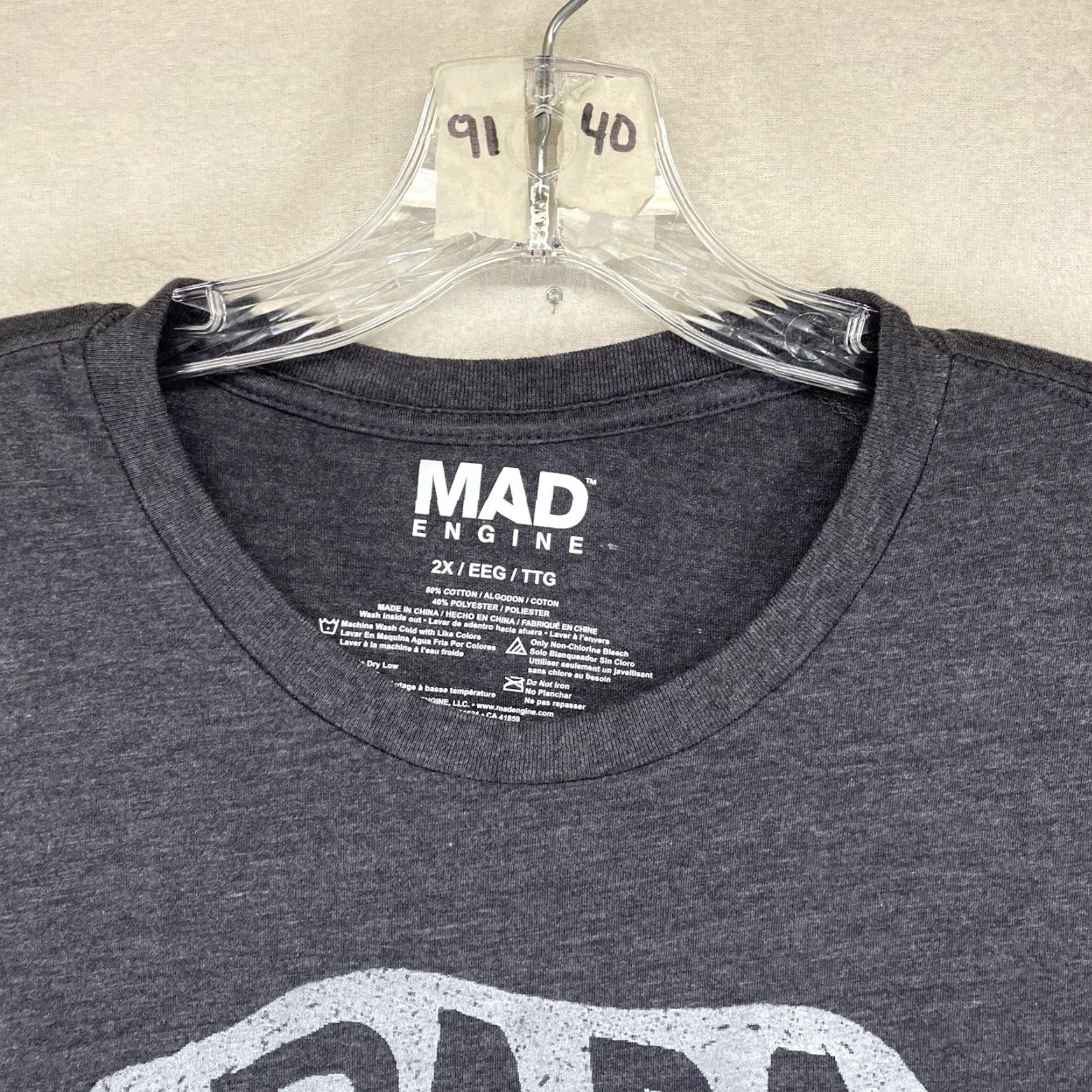 Mad Engine Mad Engine Papa Bear Graphic T Shirt 2X Gray Lightweight Mens Size US XXL / EU 58 / 5 - 5 Thumbnail
