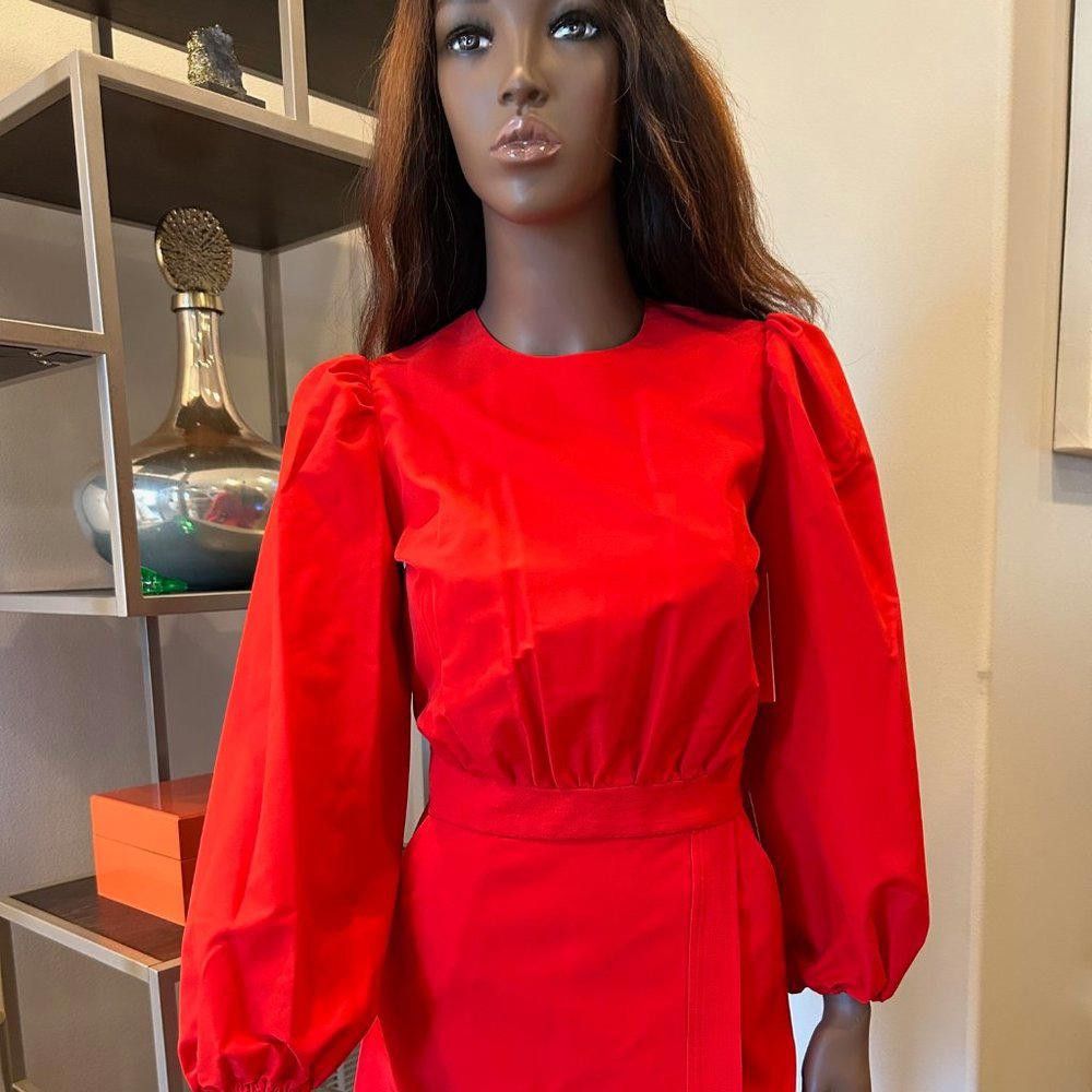 Designer LDT Ivonne 3/4 Parachute Sleeve Crew Neck Faux Wrap Dress Size XS / US 0-2 / IT 36-38 - 2 Thumbnail