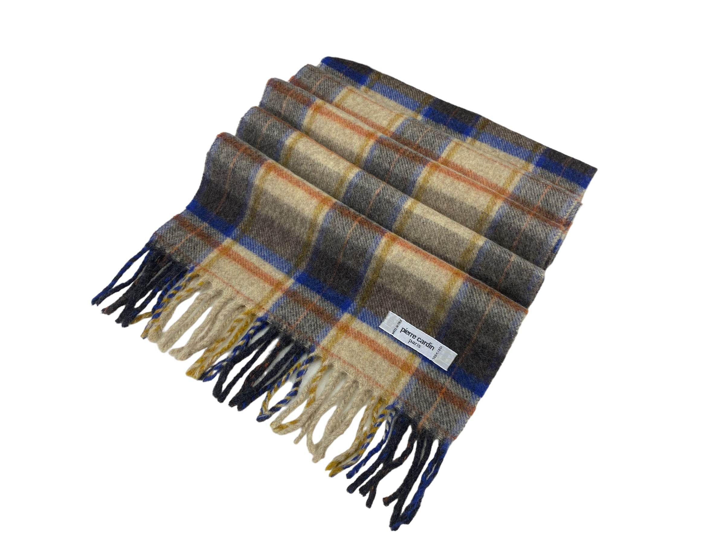 Pierre Cardin × Vintage Pierre Cardin Paris Pure Wool Checkered Vintage Scarf Size ONE SIZE - 5 Thumbnail