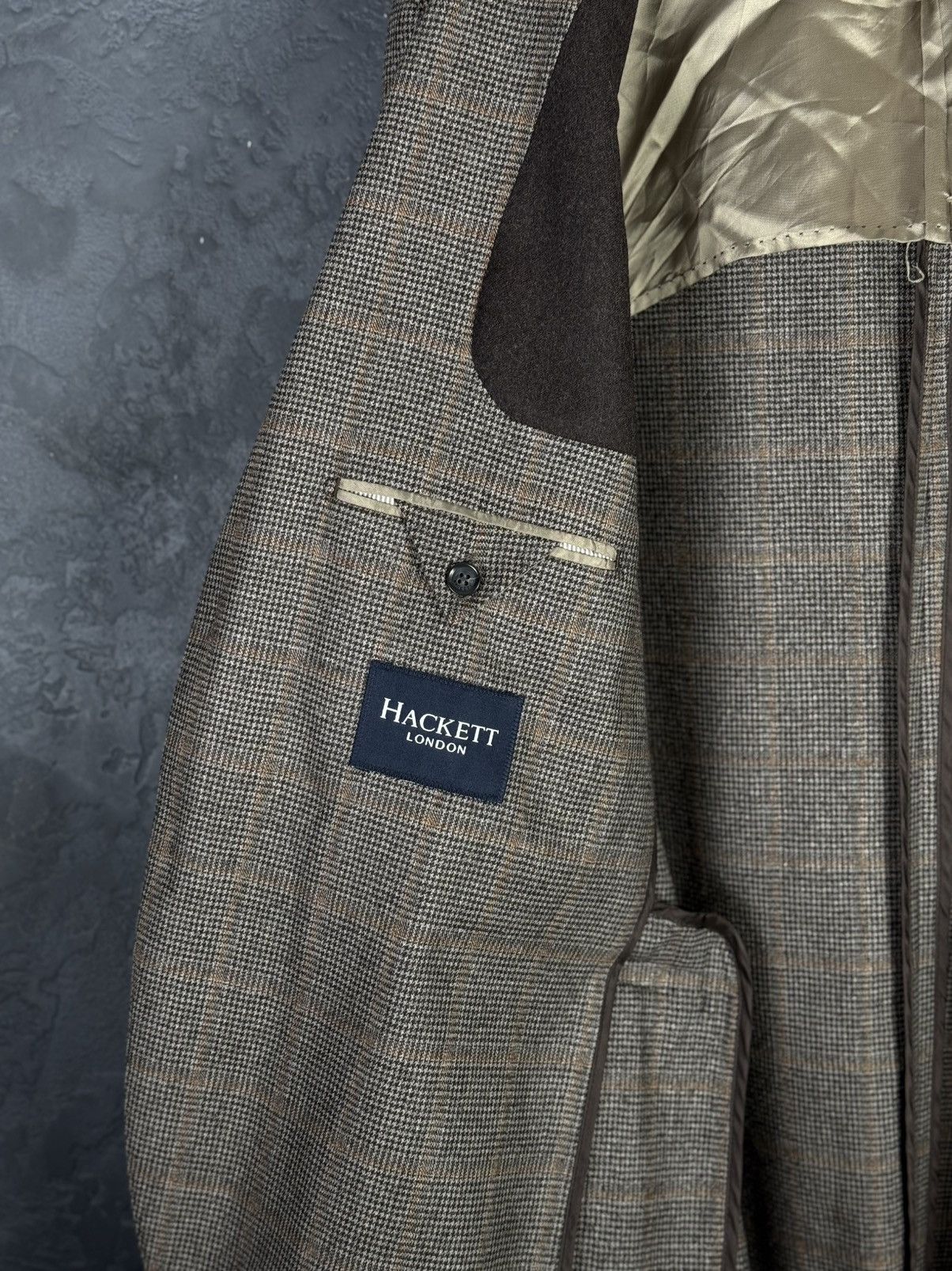 Hackett Men's Hackett London Loro Piana Wool Check Blazer Jacket Size US XL / EU 56 / 4 - 10 Thumbnail