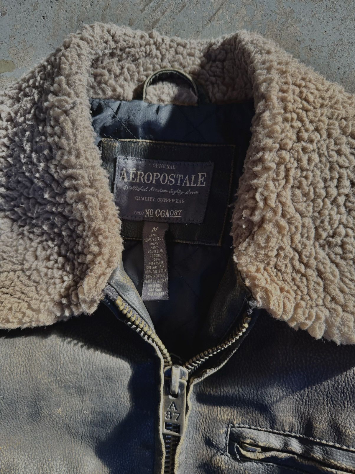 Aeropostale Aeropostale Leather Bomber Jacket Size US M / EU 48-50 / 2 - 3 Thumbnail