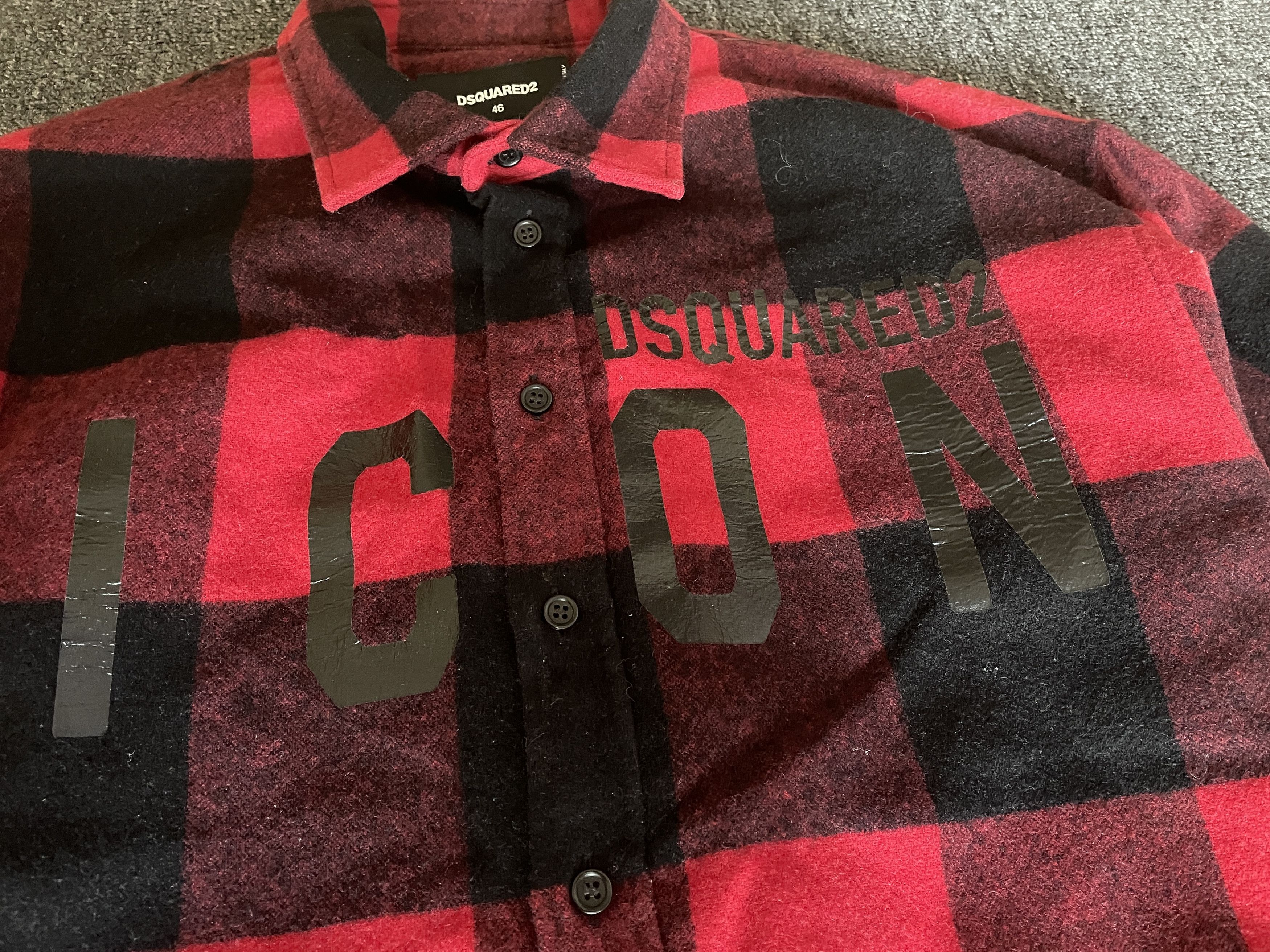 Dsquared2 Dsquared2 red and black plaid wool thick ICON shirt size 46 Size US S / EU 44-46 / 1 - 3 Thumbnail