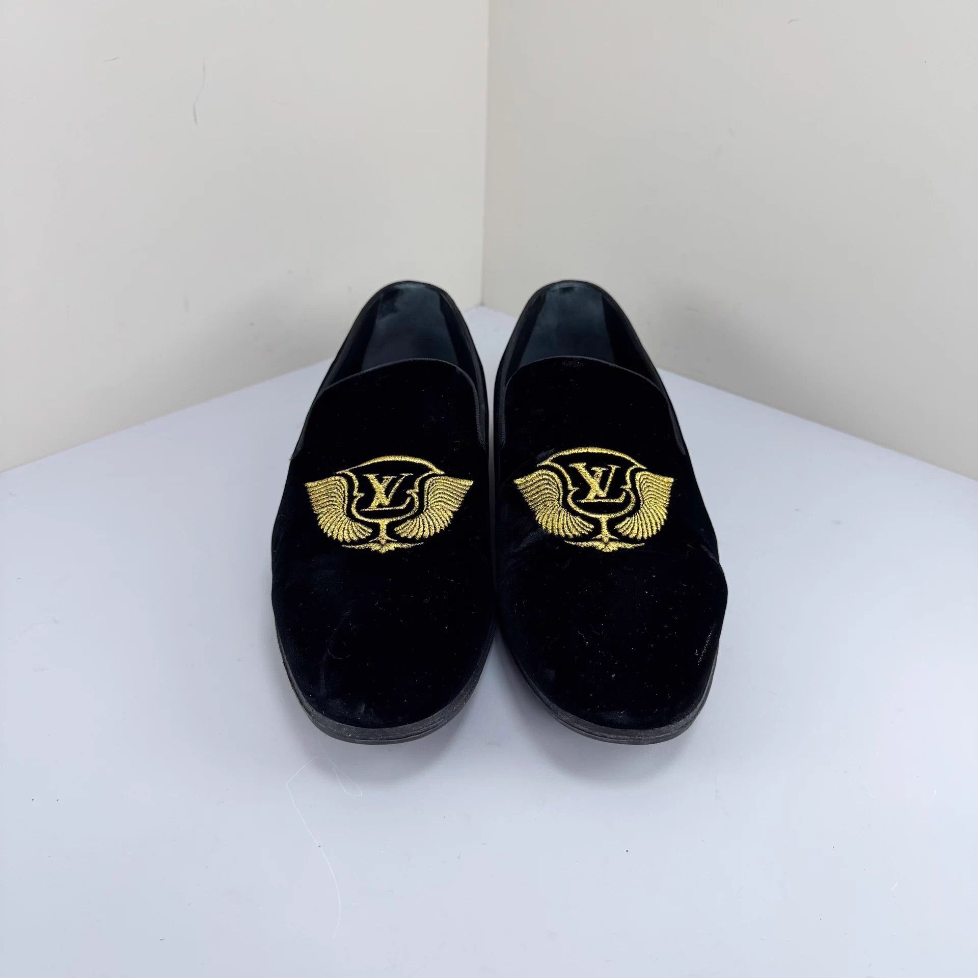 Louis Vuitton Louis Vuitton velvet gold-thread embroidered loafers US 6.5 Size US 6.5 / IT 36.5 - 1 Thumbnail