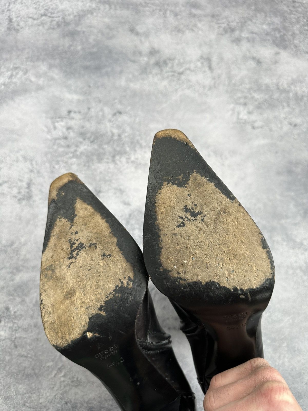 Gucci Gucci by Tom Ford Vintage Leather Boots Black Heels 39 1/2C Size US 9.5 / IT 39.5 - 6 Thumbnail