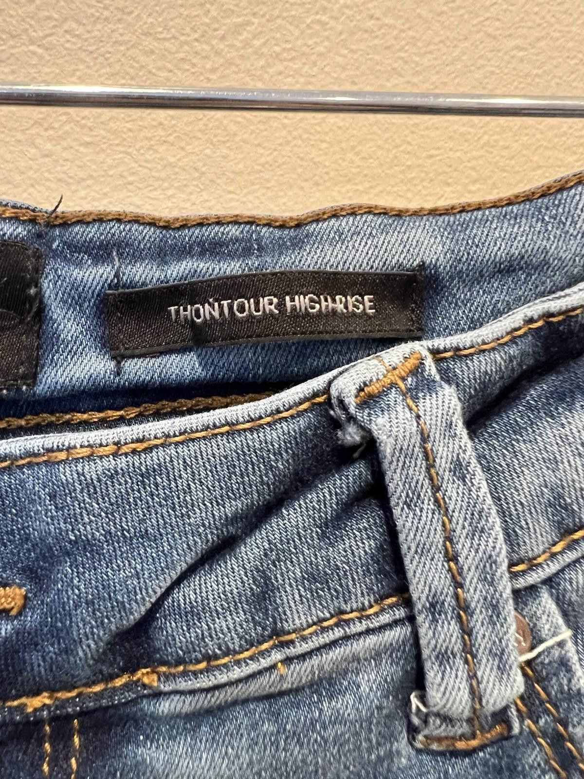 Kendall And Kylie Kendall+Kylie High Rise Distressed Skinny Jeans Blue Womens Size 29" - 7 Thumbnail