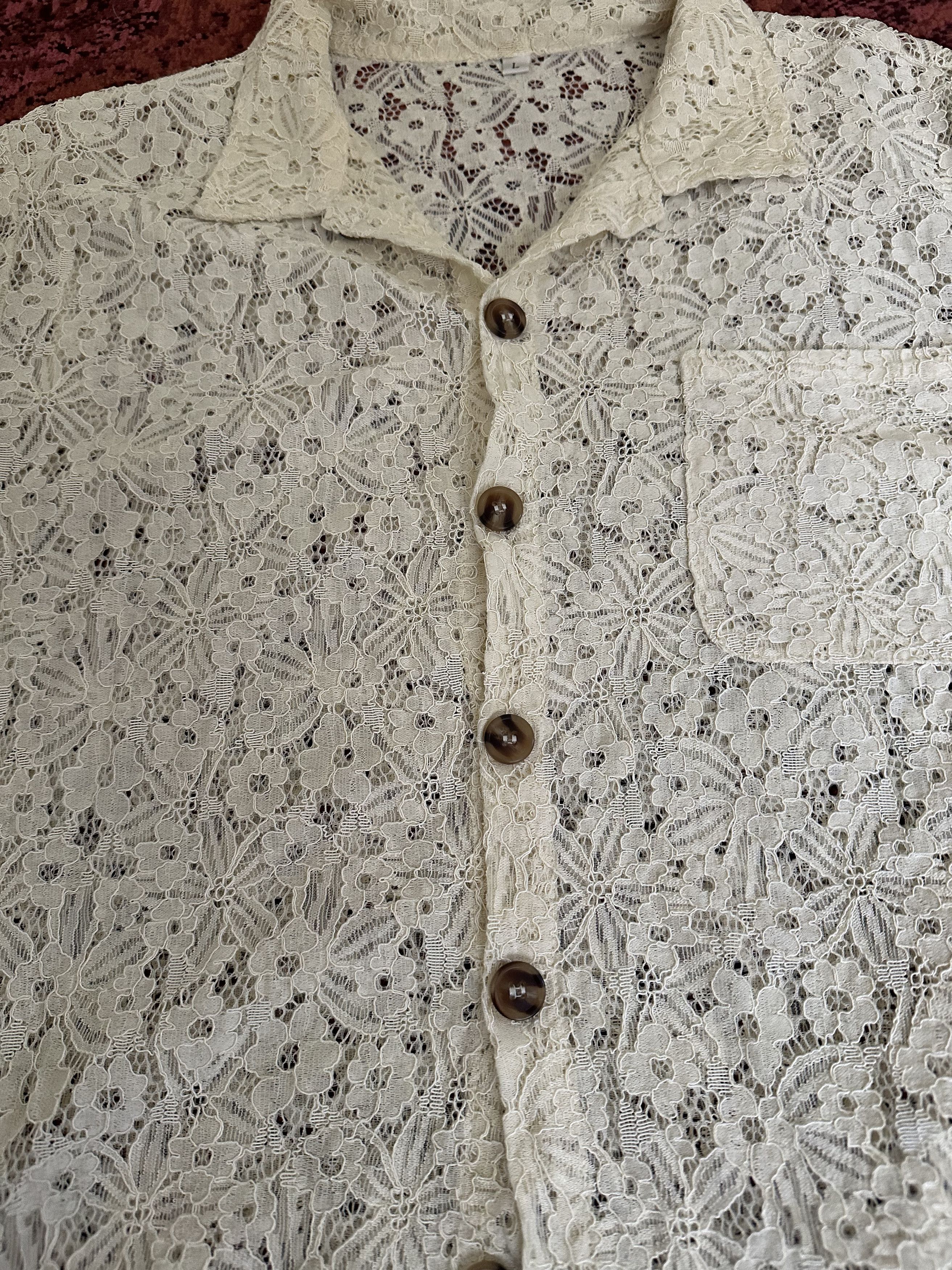Mutimer Mutimer Cream Lace Shirt Size US L / EU 52-54 / 3 - 2 Thumbnail