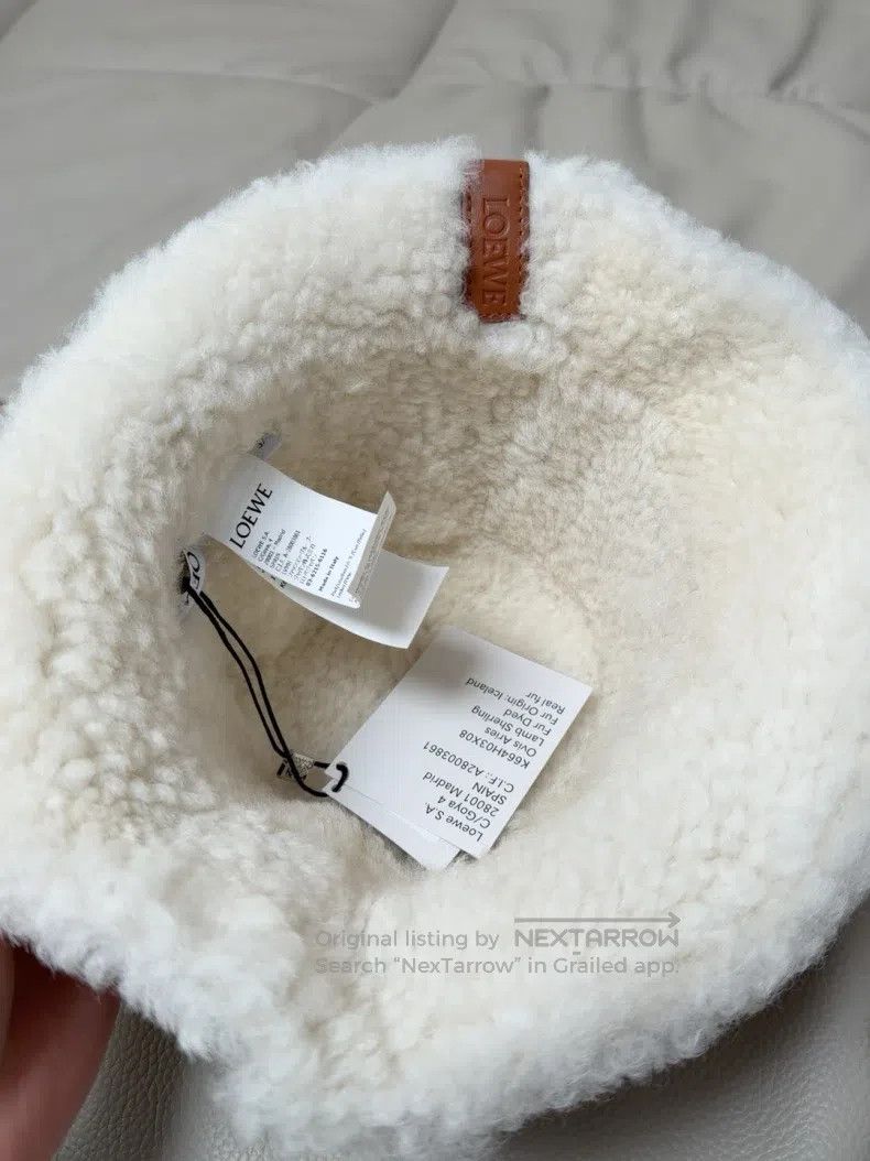 Loewe Loewe size 57 Shearling Wool Fisherman Hat, Fur and Leather Size ONE SIZE - 2 Thumbnail