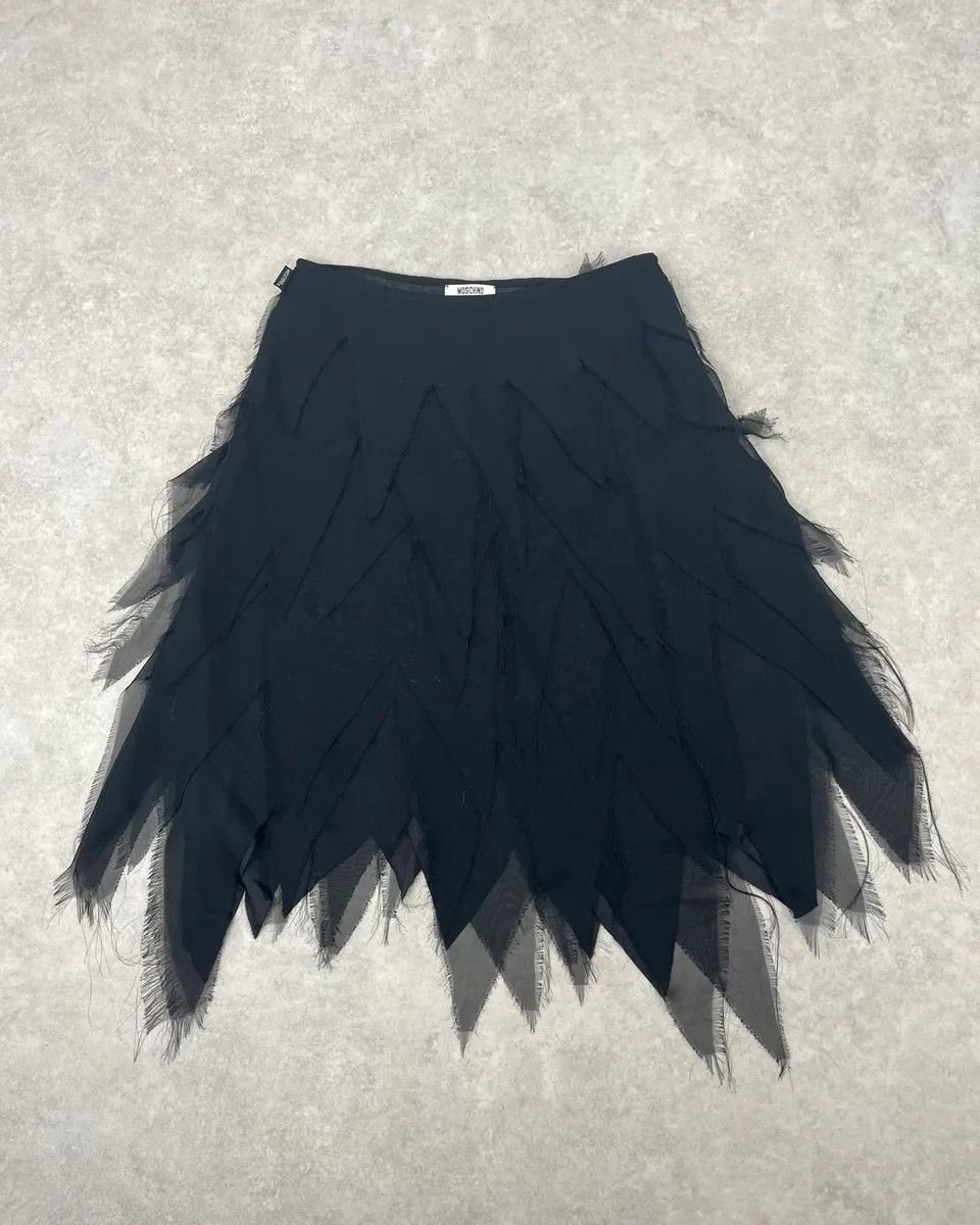 2000s Moschino Black Leaves Skirt