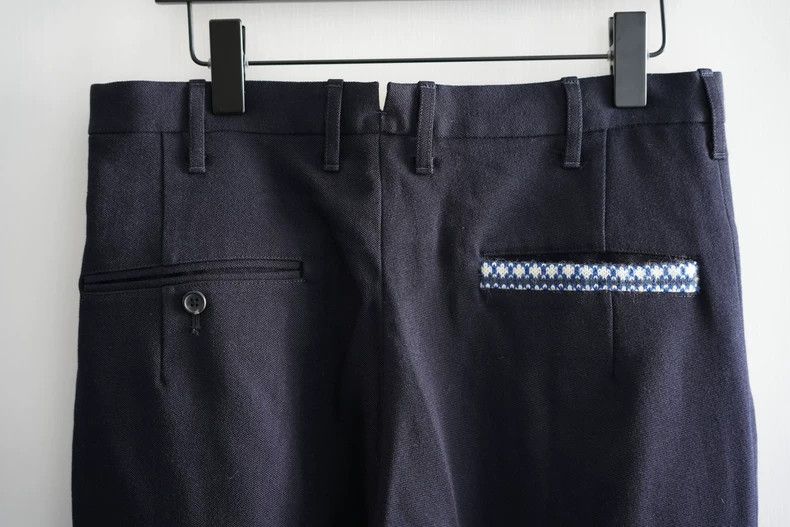 Yohji Yamamoto Yohji Yamamoto size l 95aw blue and white knitted trousers Size US 32 / EU 48 - 5 Thumbnail