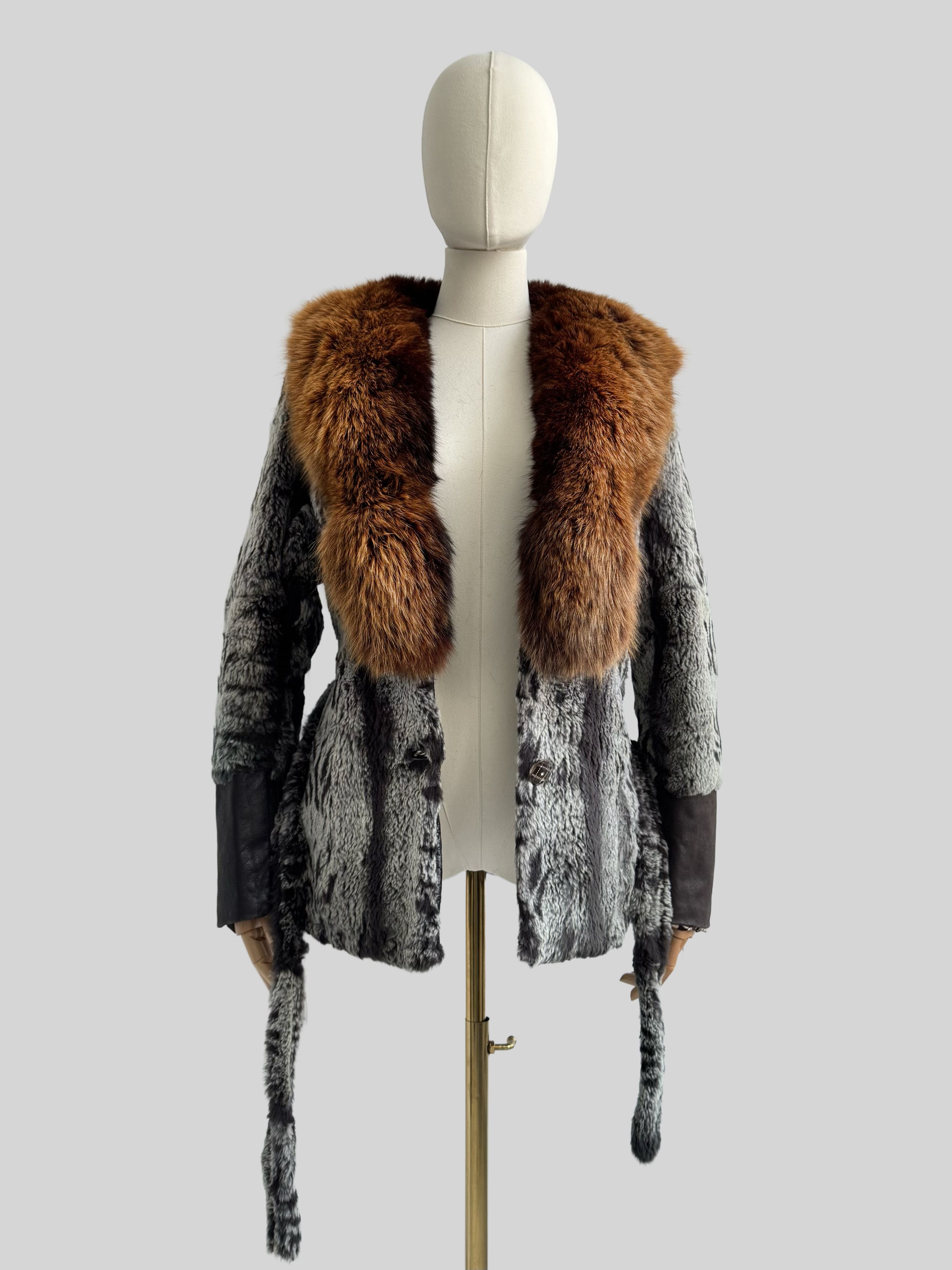 Japanese Brand Vintage Real Fur Jacket With Belt (D15) Size S / US 4 / IT 40 - 3 Thumbnail