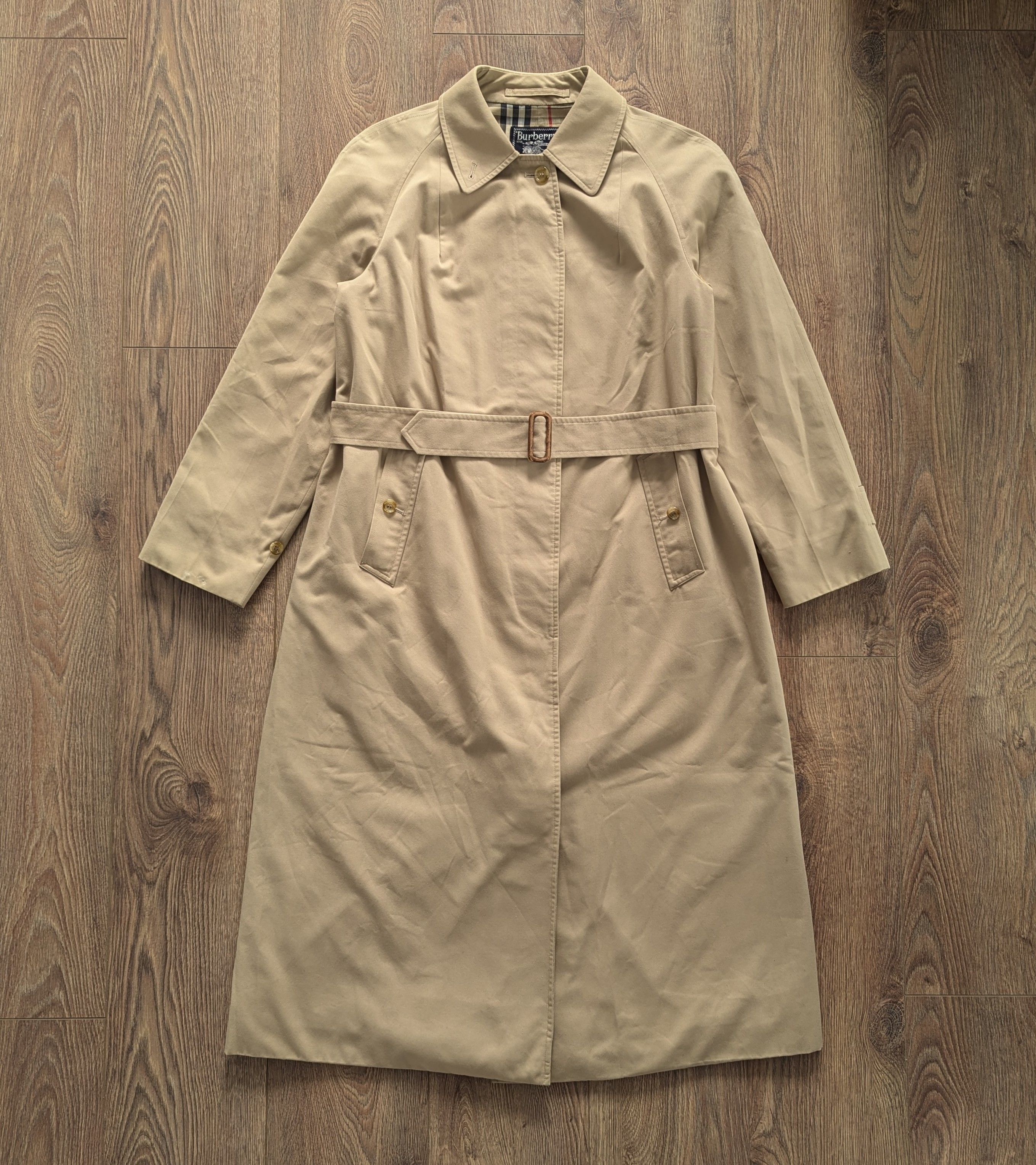 Burberry × Vintage Vintage Burberrys Womens Long Coat Nova Check MadeInEngland Size L / US 10 / IT 46 - 17 Thumbnail
