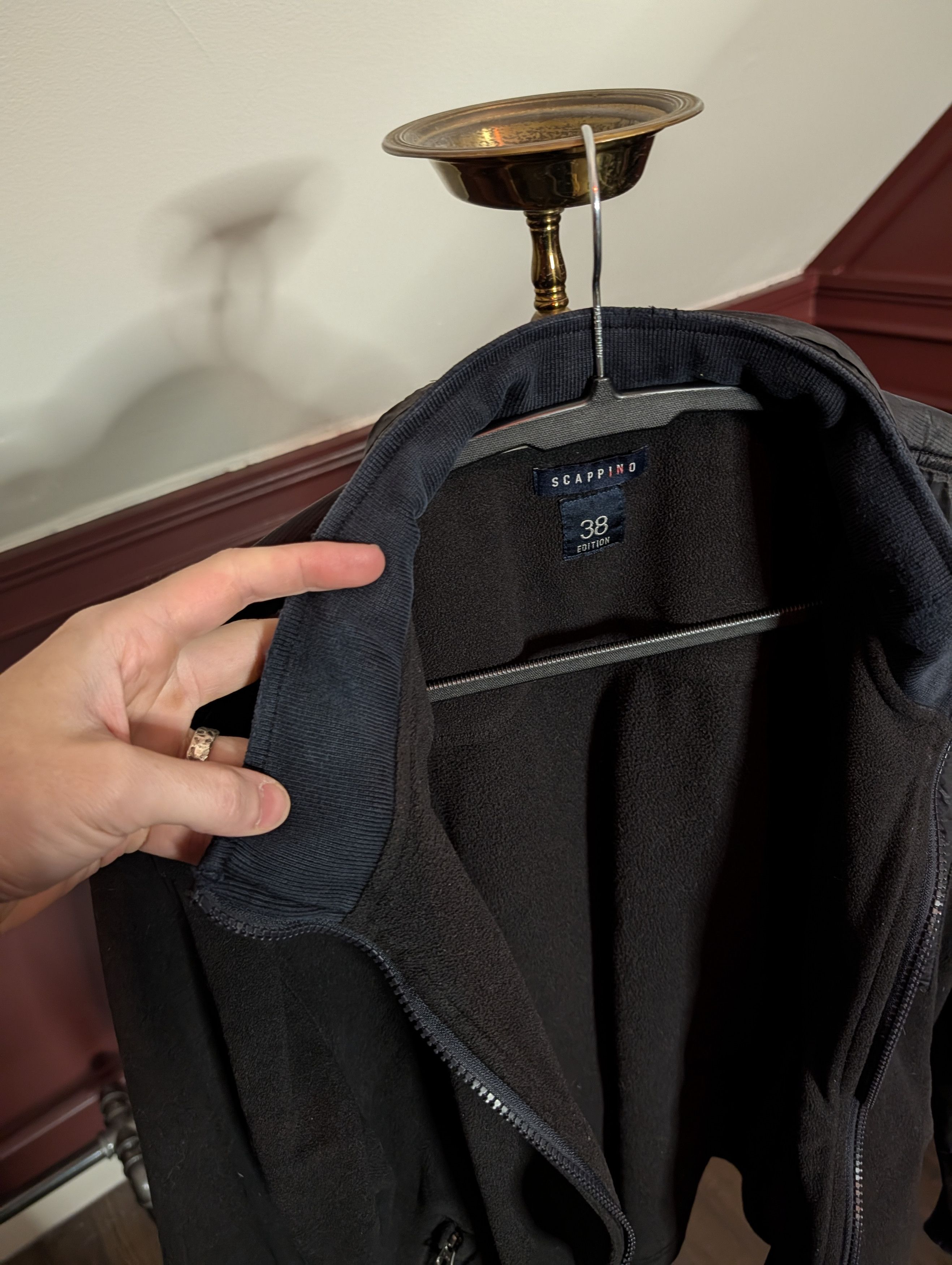Other SCAPPINO Black Fleece Hidden Hood Zip-up Jacket Size US L / EU 52-54 / 3 - 14 Thumbnail