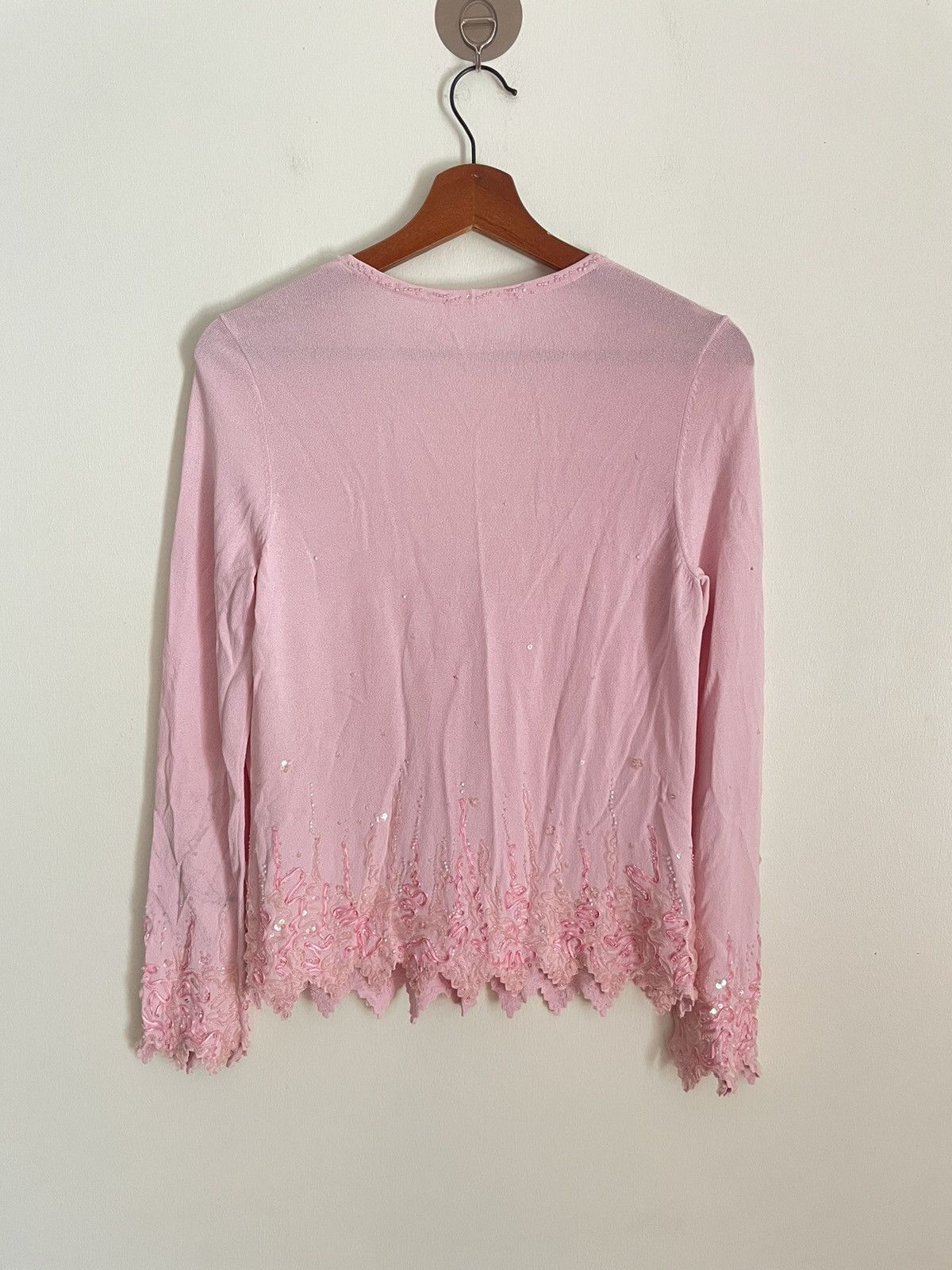 Escada Escada Pink Beaded Cardigan Size XS / US 0-2 / IT 36-38 - 2 Thumbnail