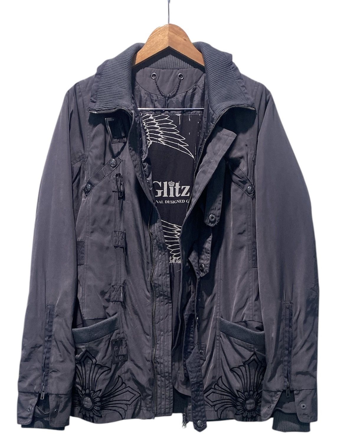 Japanese Brand Glitz Buckle Closures Inspired Chrome Hearts Design Jacket Size US M / EU 48-50 / 2 - 2 Thumbnail