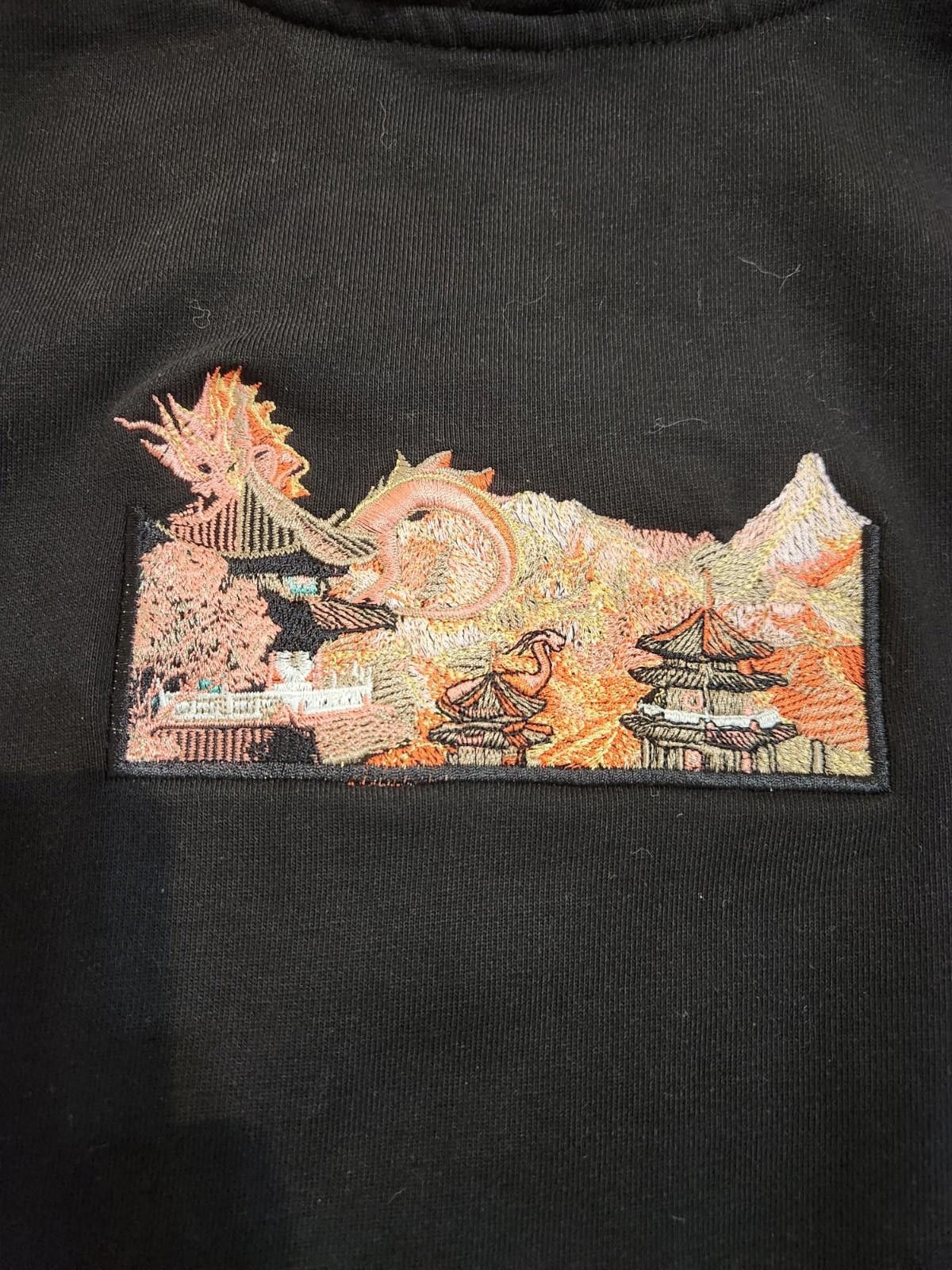 Derschutze Chinese New Year Dragon Hoodie Black Men's XL