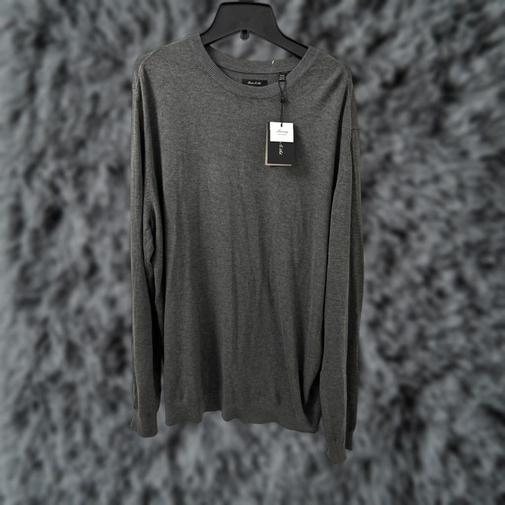 ASH Porter & Ash Sweater Mens 2XL Gray Pullover Crewneck L/S Lightweight Stretch Knit Designer Mens Regular Size 2XL Gray Crew Neck Solid Size US XXL / EU 58 / 5 - 1 Thumbnail