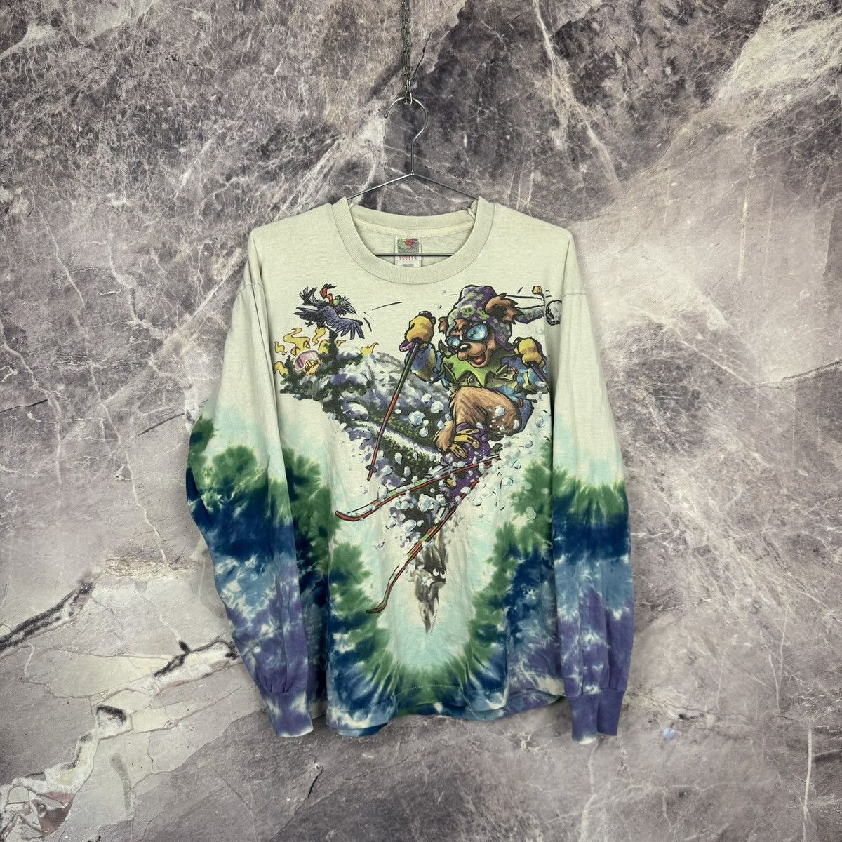 Vintage Vintage 1996 Grateful Dead Ski Bear Tie Dye Longsleeve Shirt Size US L / EU 52-54 / 3 - 1 Thumbnail
