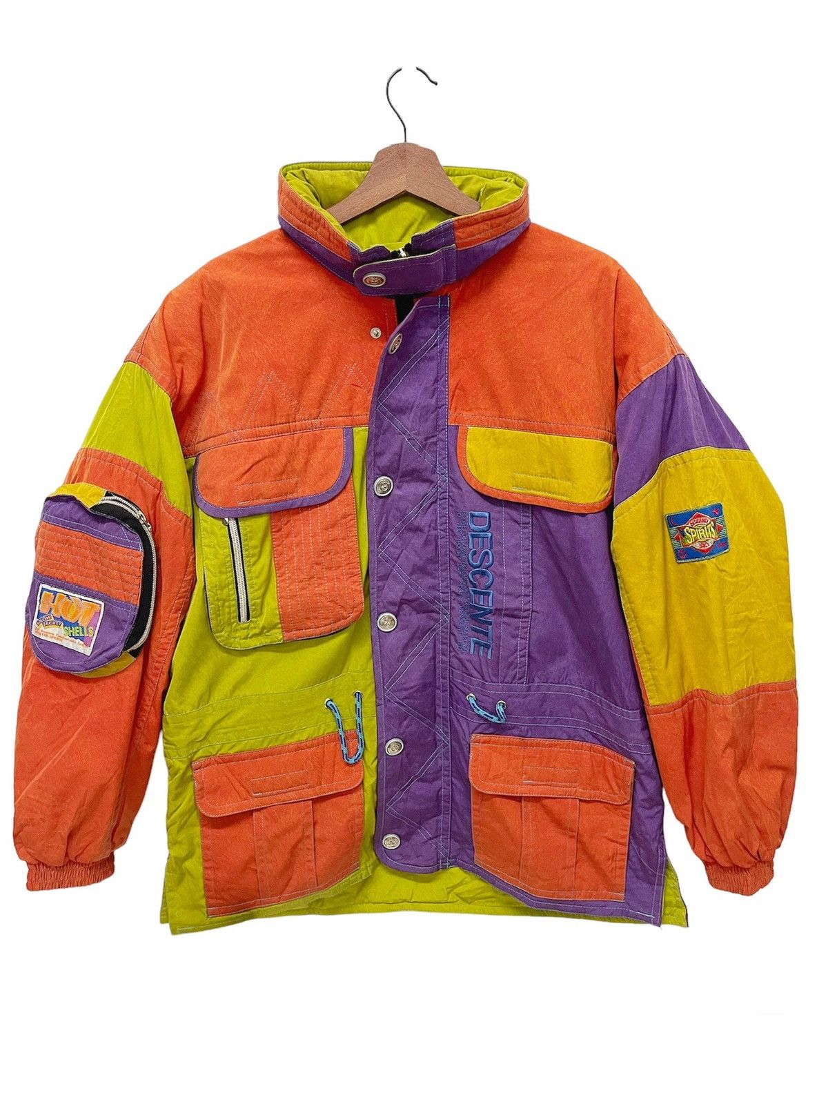 VINTAGE DESCENTE NEON COLOR BLOCK SKI JACKET