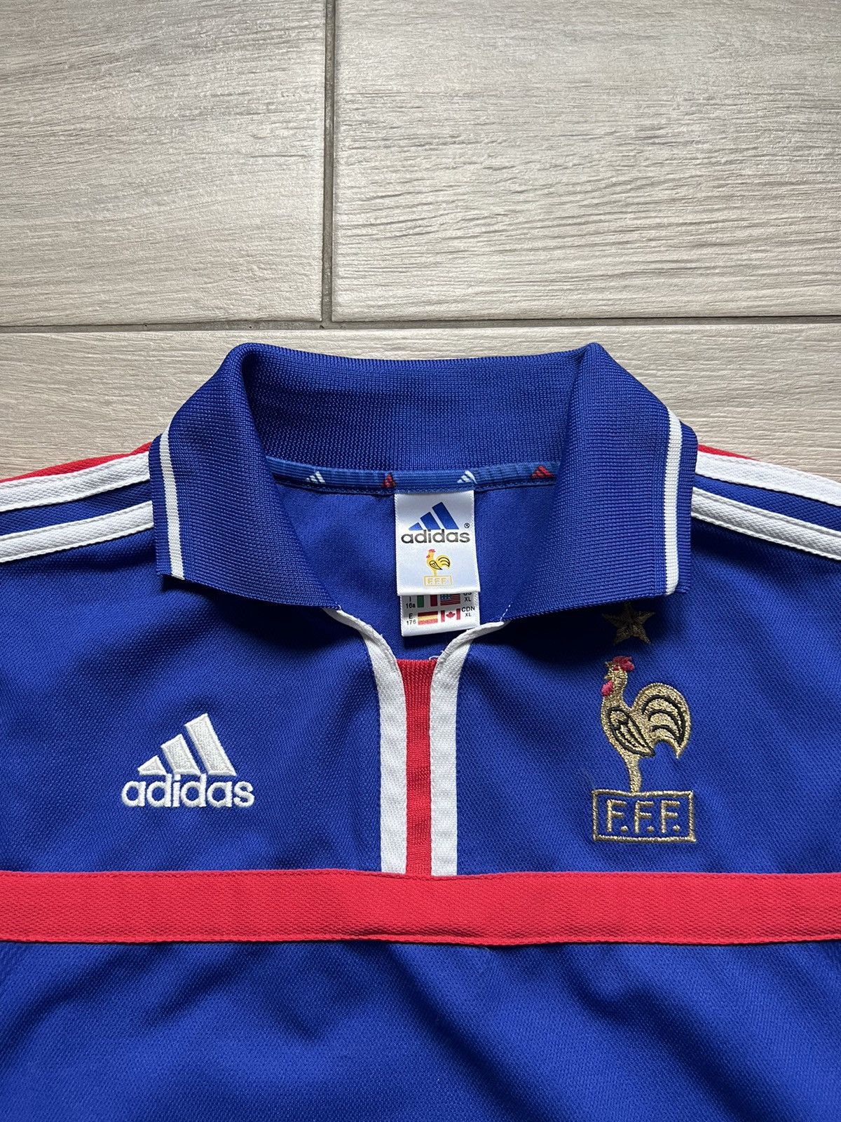 Adidas × Vintage FRANCE 2000 2002 HOME FOOTBALL SOCCER JERSEY ADIDAS sz XL Size US XL / EU 56 / 4 - 5 Thumbnail