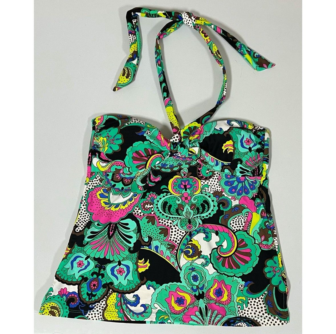 Other Island Escape Teal Paisley Tankini Top Swimwear Size 8 🩷✨ Size M / US 6-8 / IT 42-44 - 2 Thumbnail
